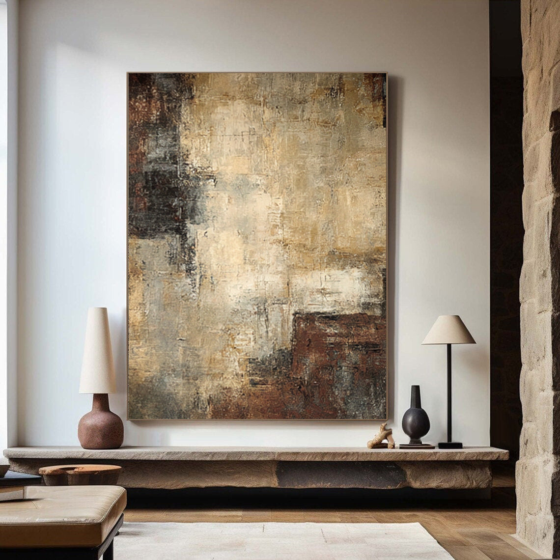 Modern Textured Painting Elegant Abstract Piece #AG 048