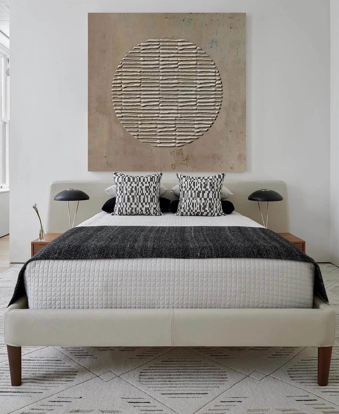 Textured Circle Abstraction, Earth Tone Minimalist Wall Decor #MM426