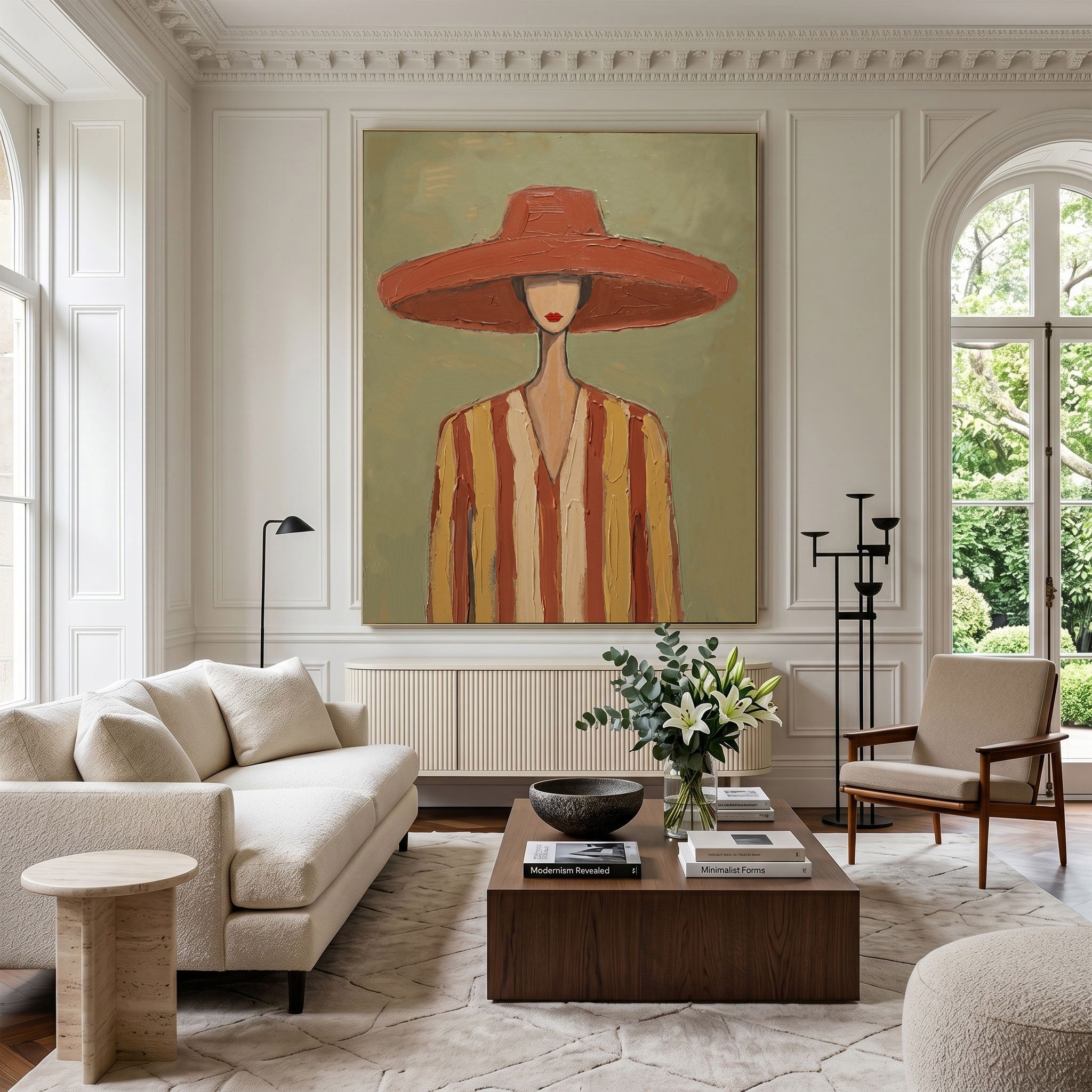 Large Cowgirl Wall Art Vintage Americana Art Western Woman Portrait Oil Painting Cowboy Style Home Decor