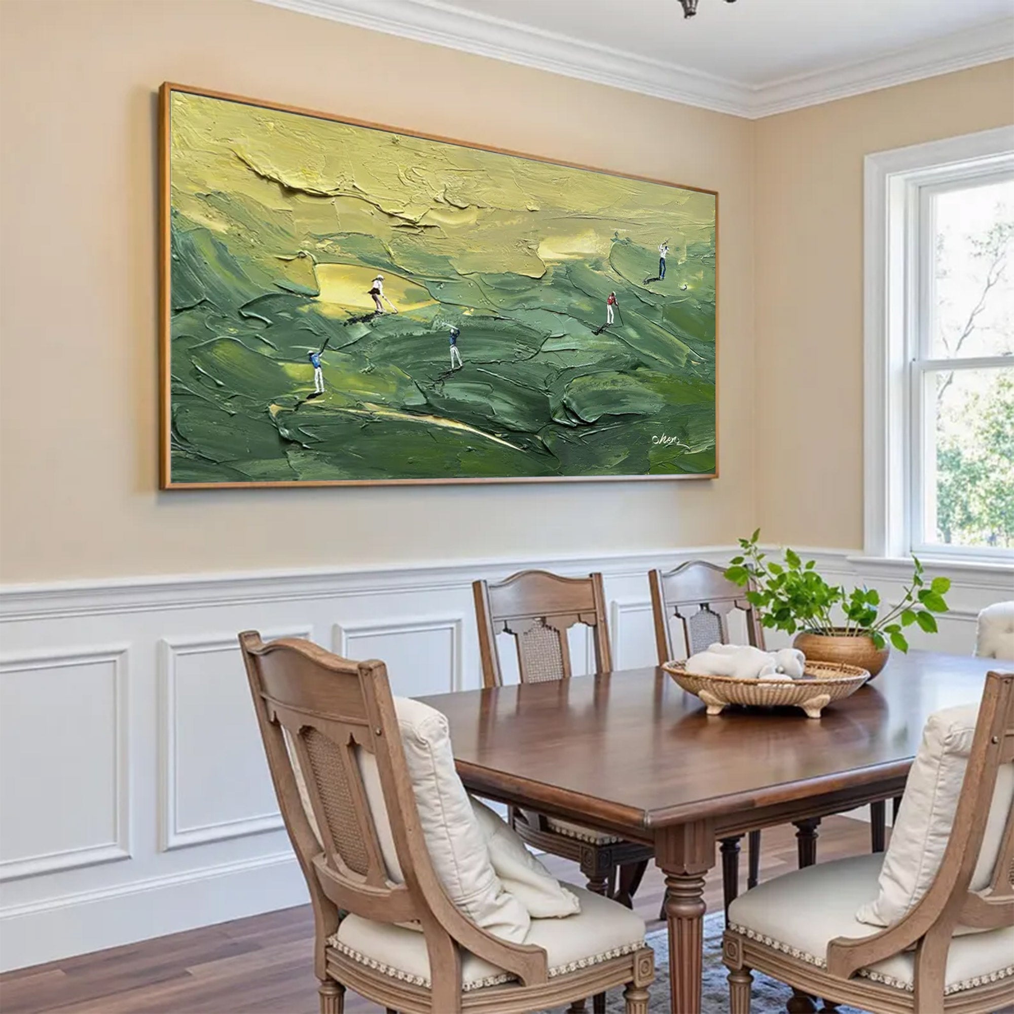Large Green Golf Abstract Painting | KelorArt #AG 151