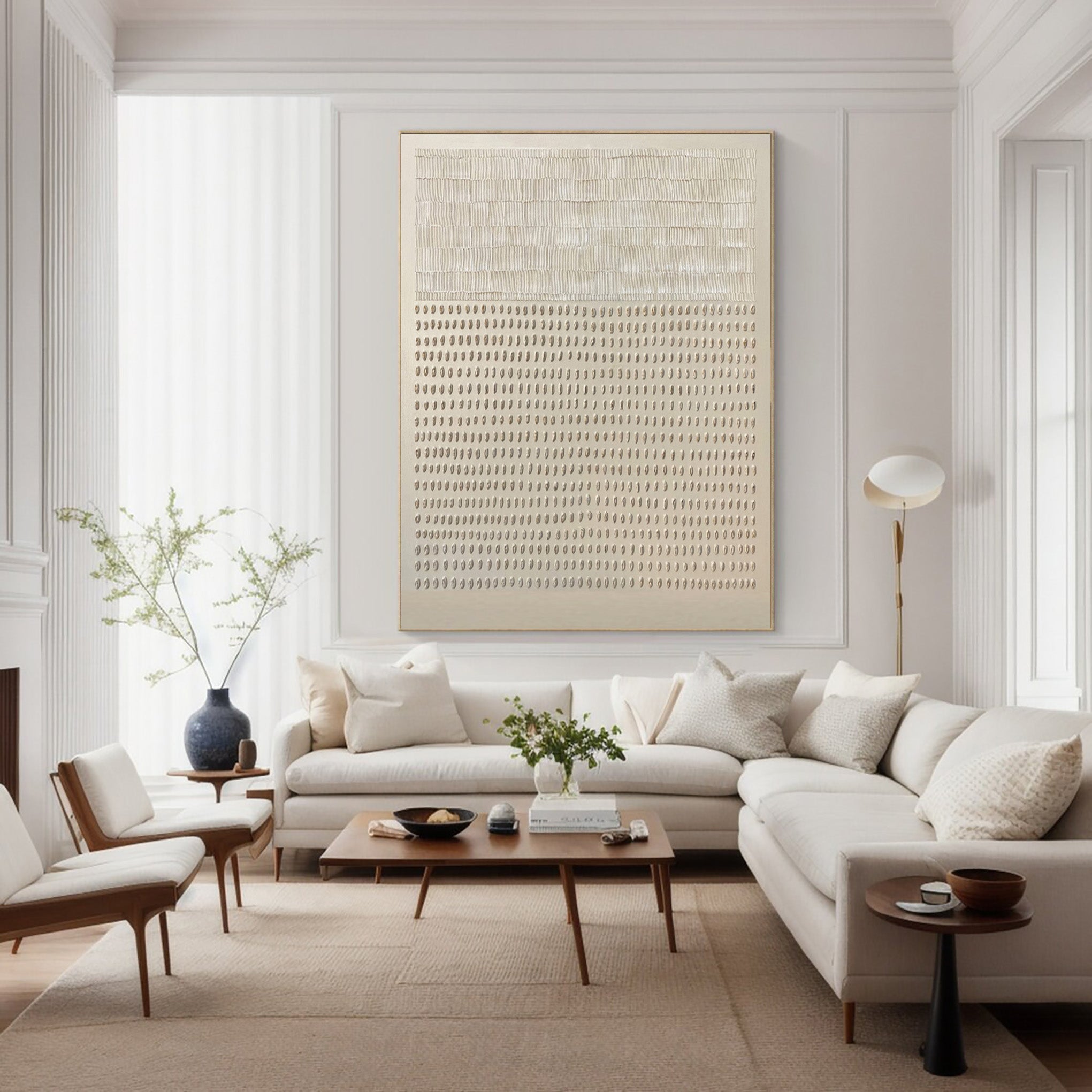 Minimalist Patterned Wall Decor Textured Beige Art #AG 047