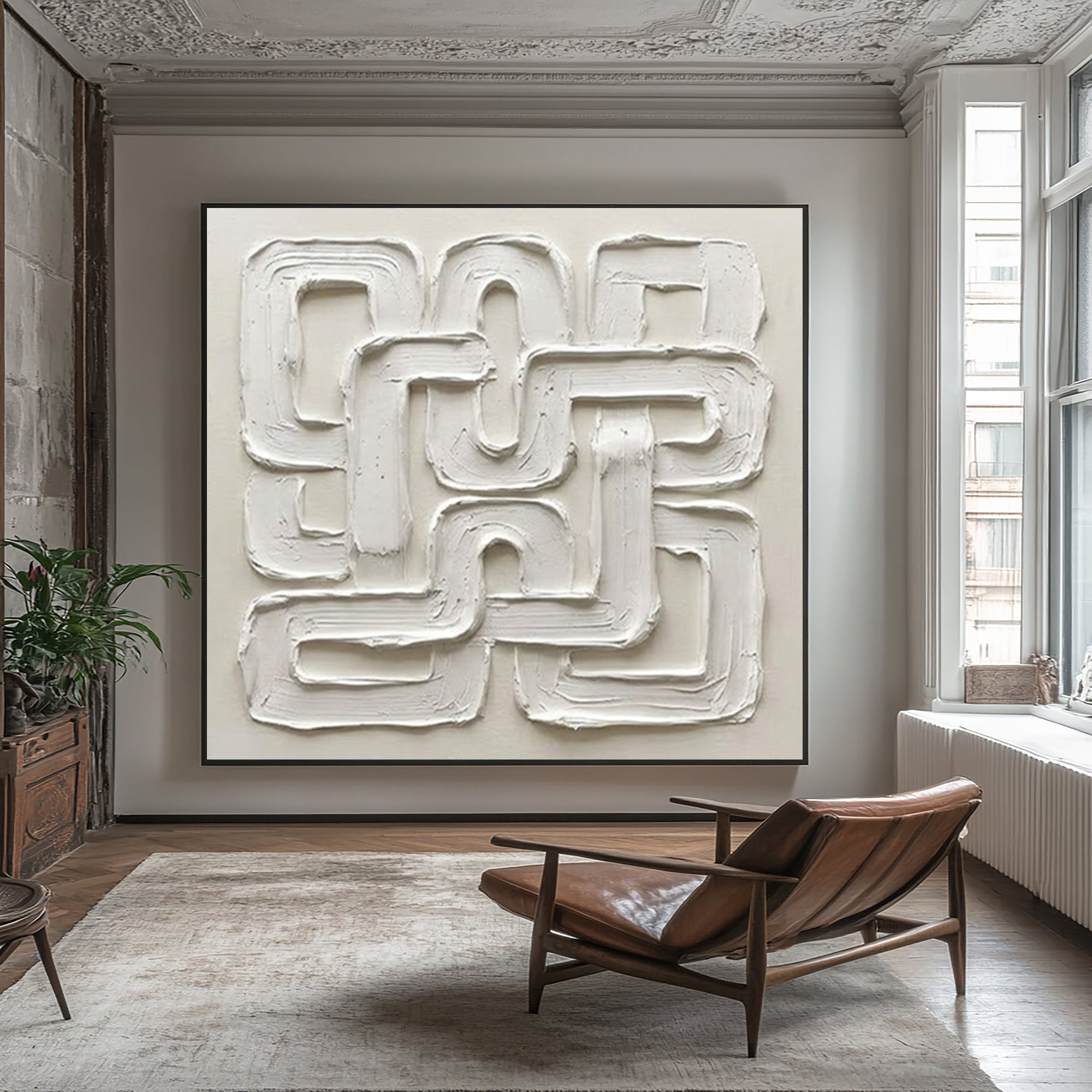 Large Endless Loop Wall Art Contemporary Architectural Canvas Painting