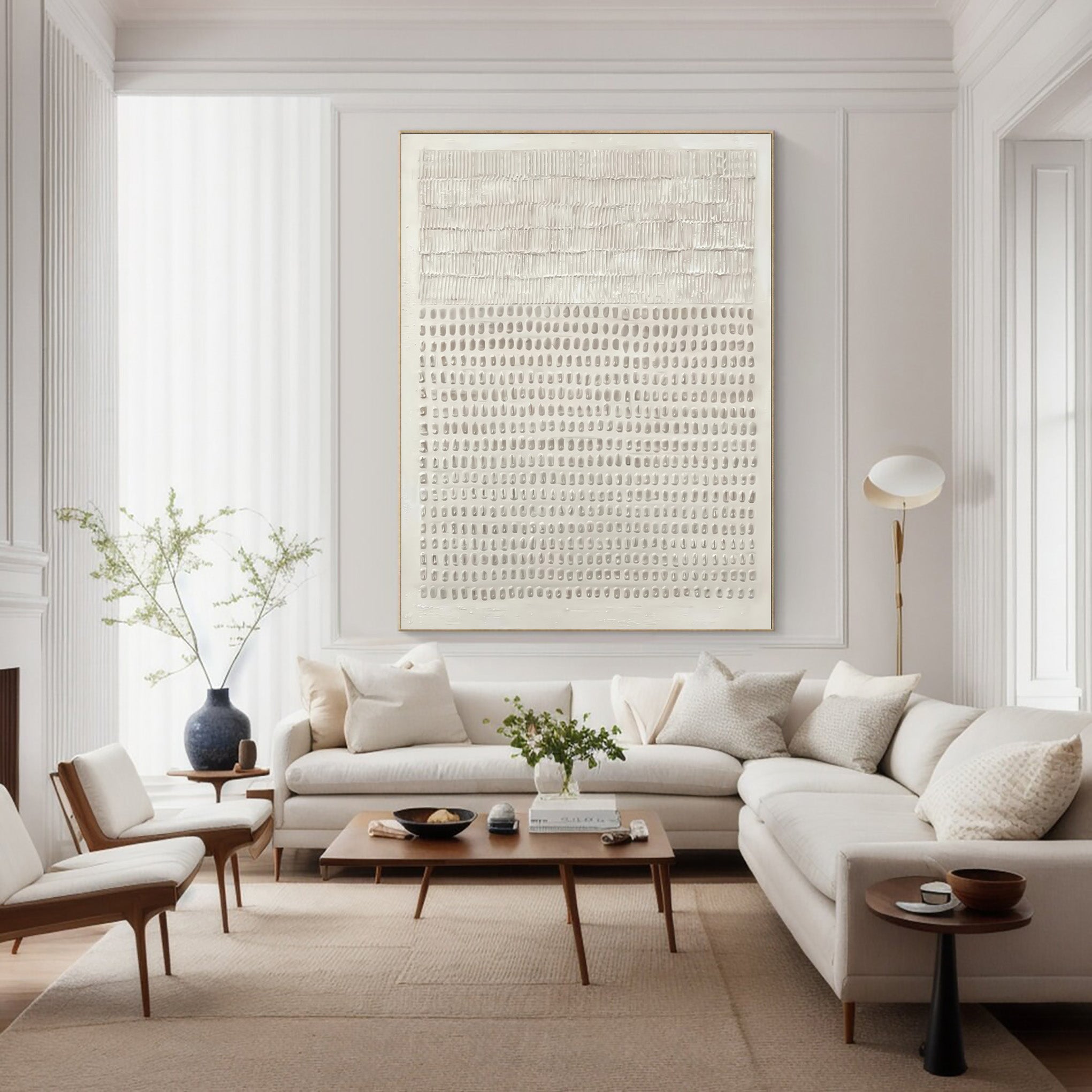 Modern Textured Wall Art Vertical Abstract Relief Set #AG 046