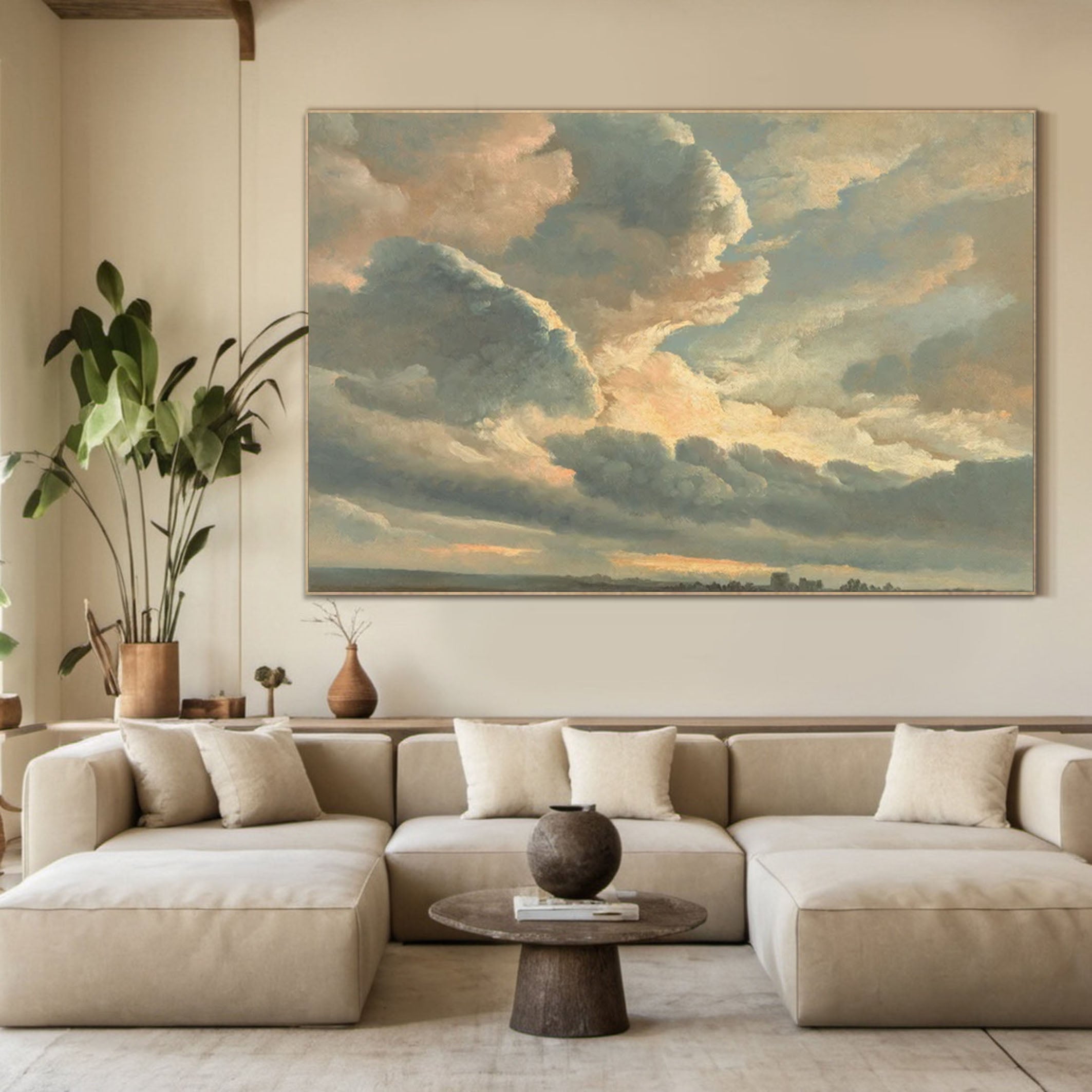 Elegant Abstract Cloud Landscape Wall Art for Minimalist Interiors #SP003