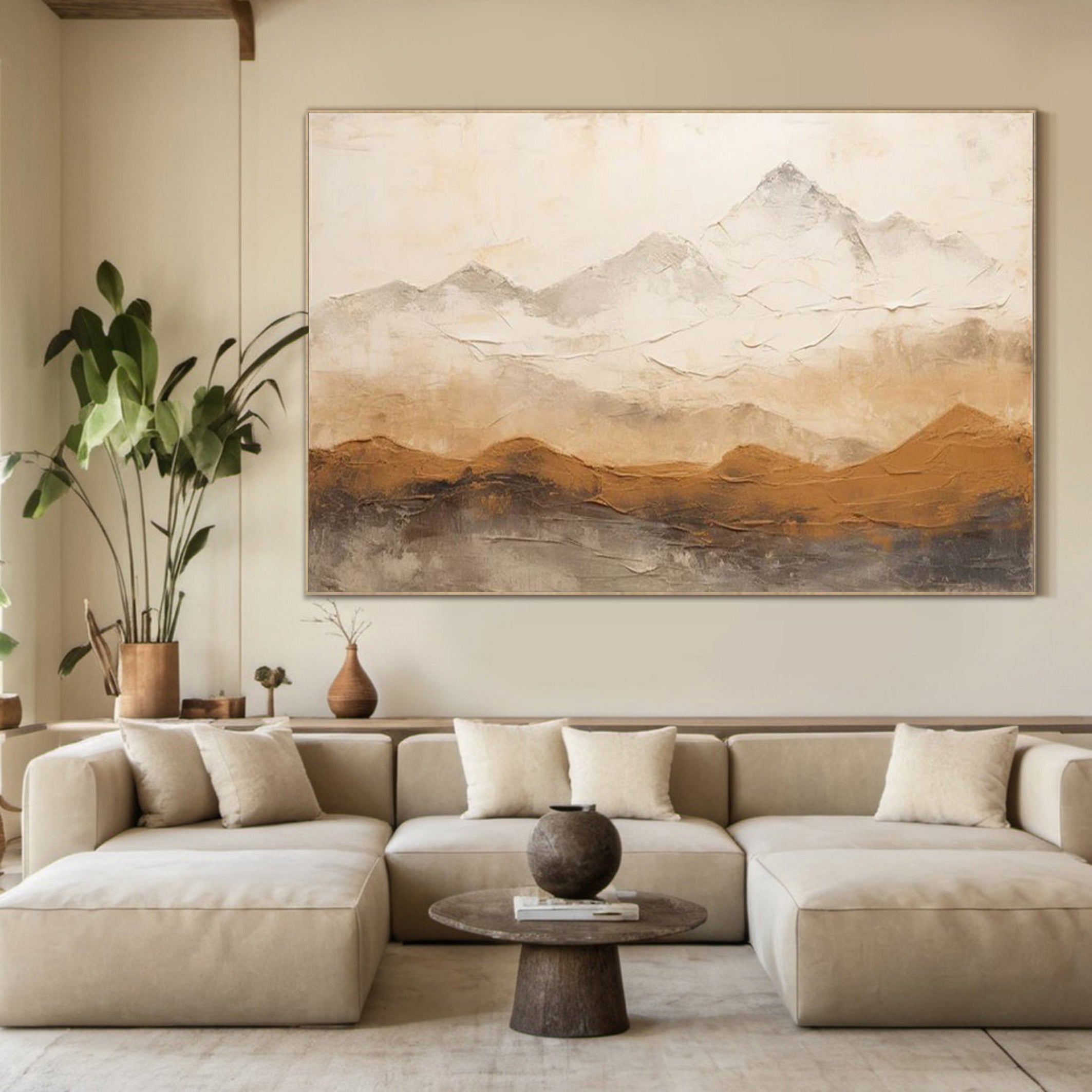 Mountain Whispers: Minimalist Landscape Wall Painting #MM514