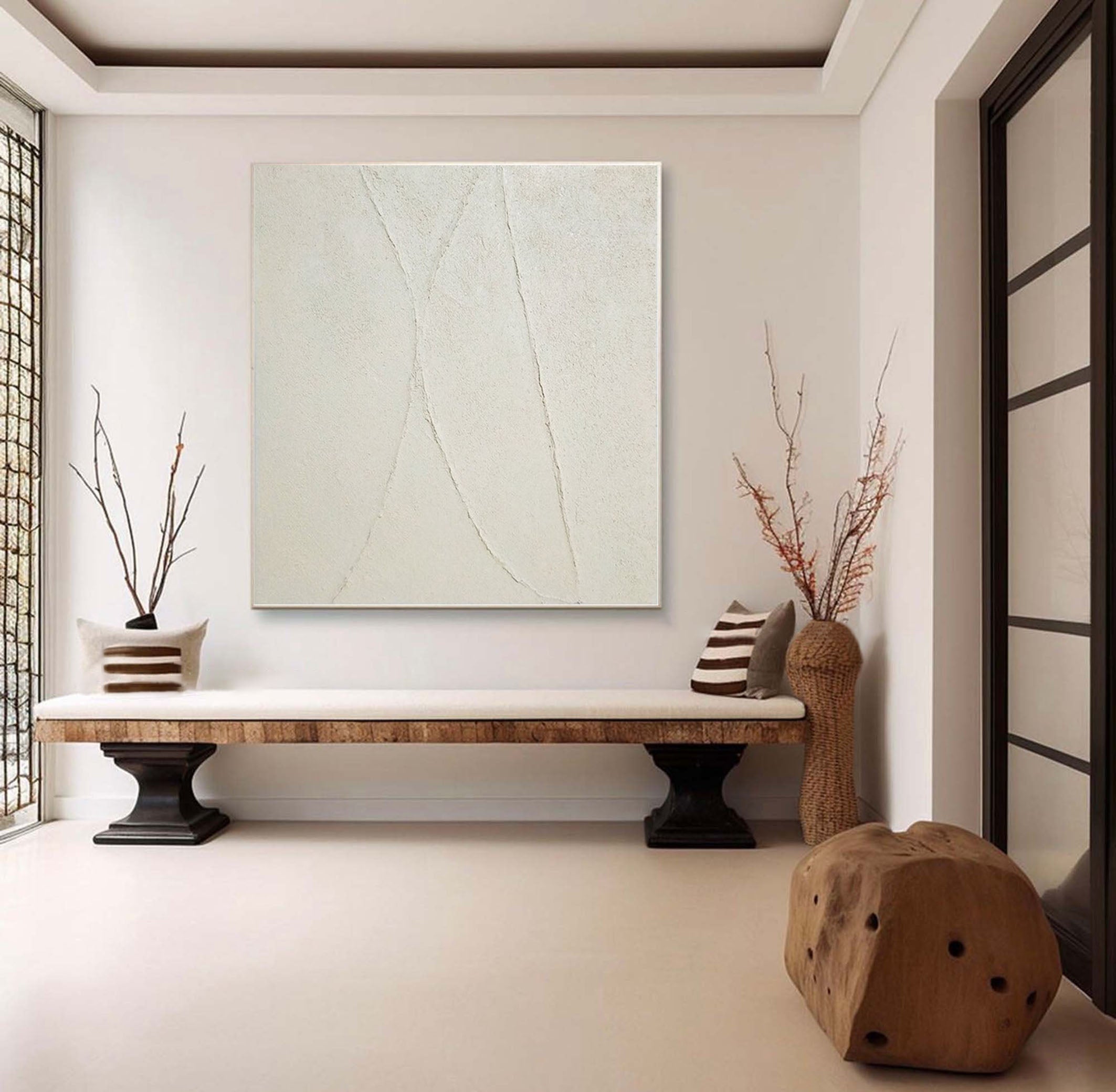 Abstract Minimalist Wall Art with Neutral Textures #AB071