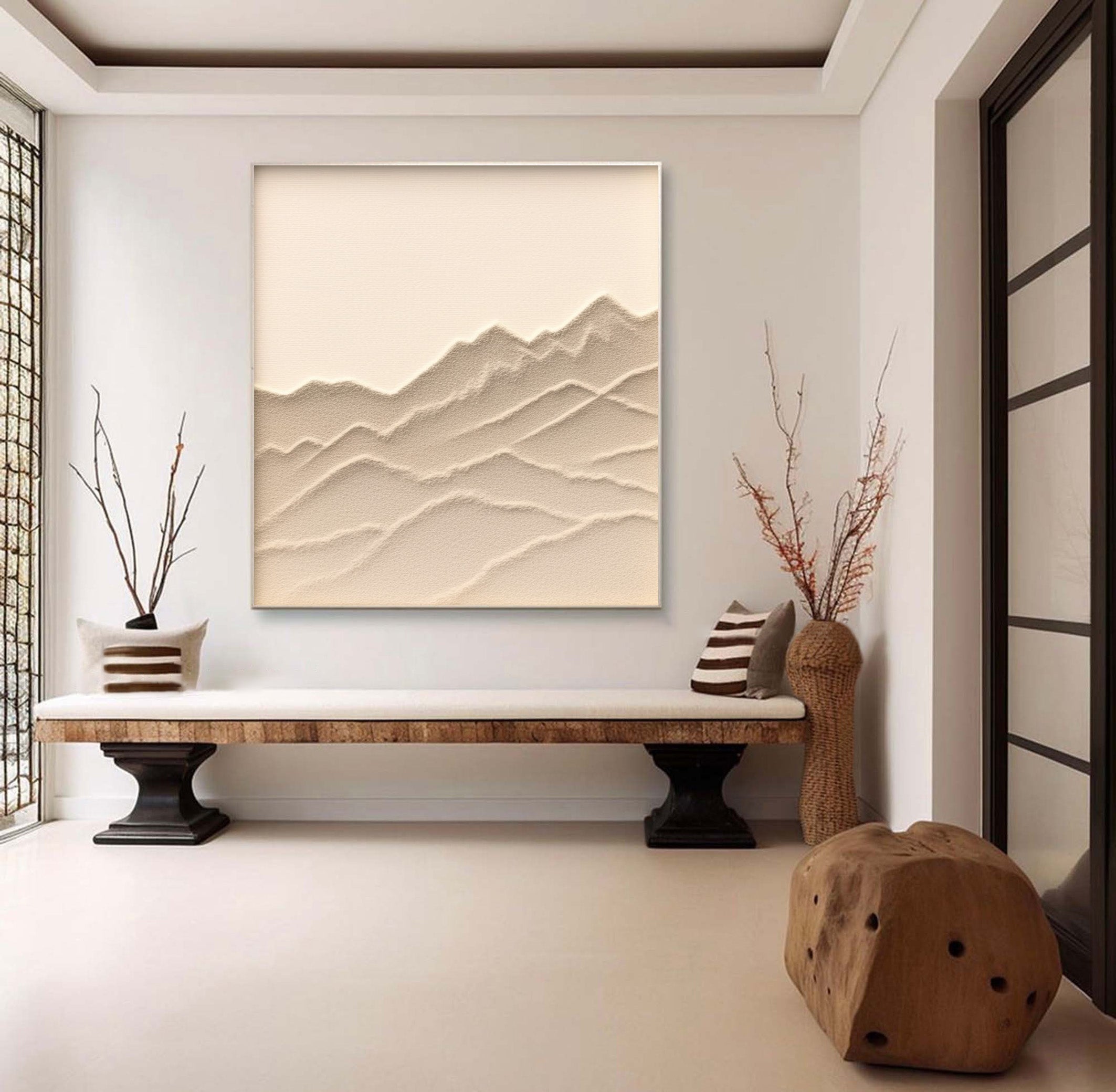 Desert Hills Texture: Modern 3D Wall Art, Earth Tones #MM528