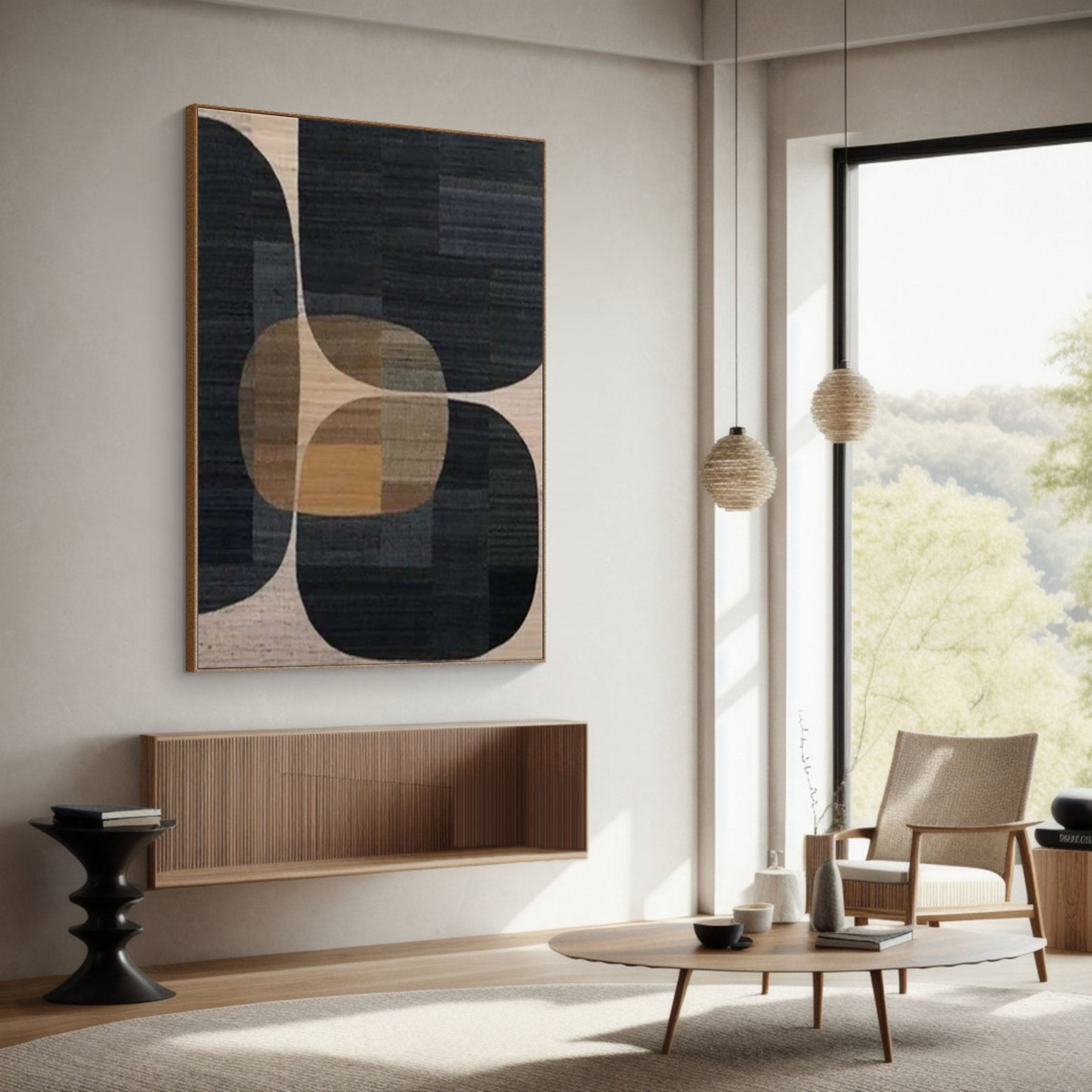 لوحة وابي سابي الهندسية التجريدية المتطورة #MM180