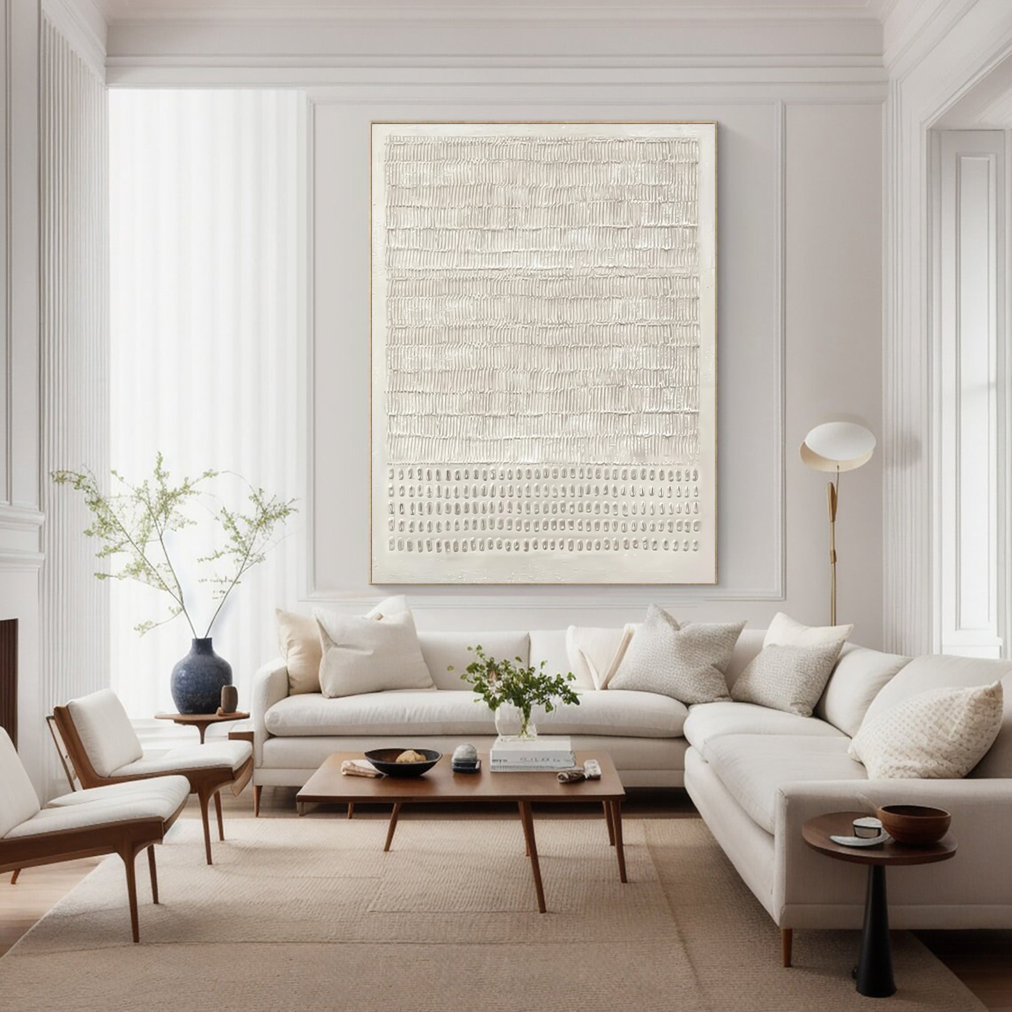 Modern Beige Textured Painting Statement Wall Decor #AG 045