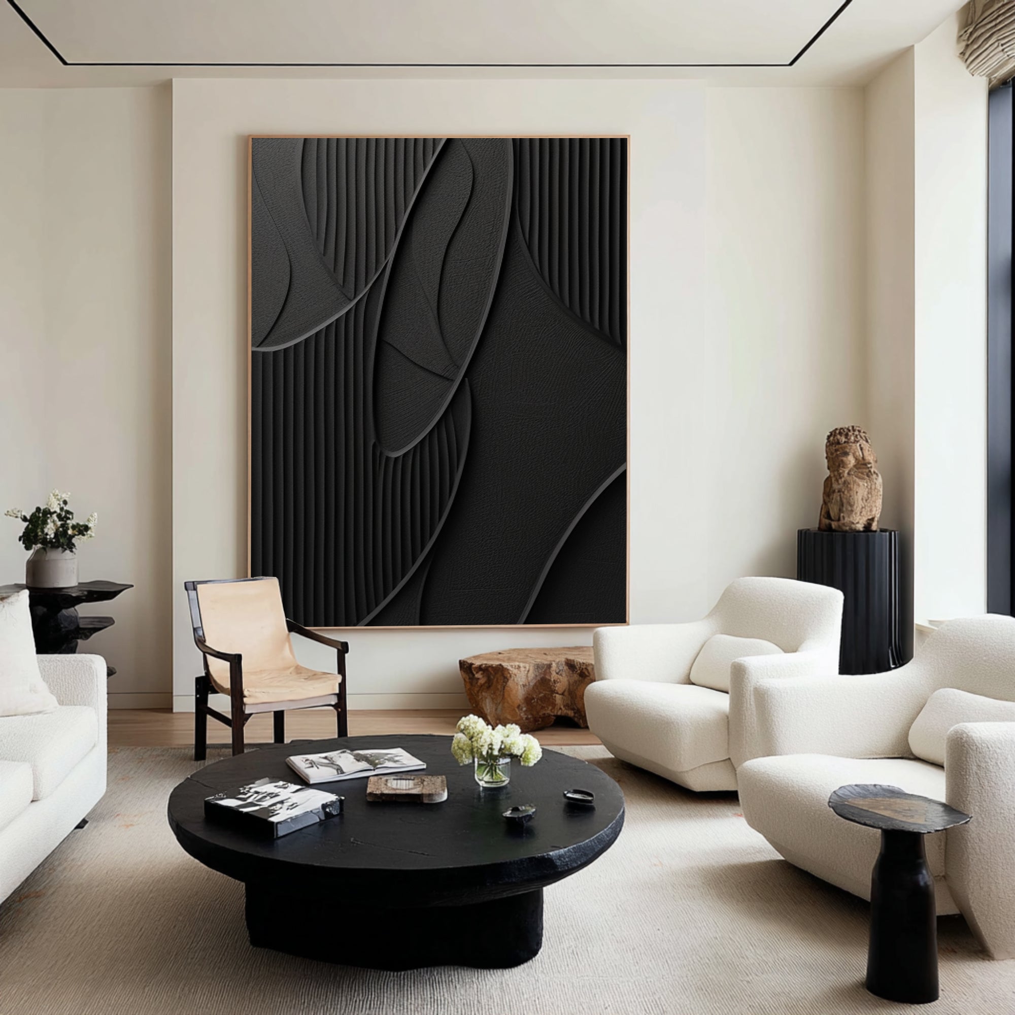 Minimalist Large Black Canvas | KelorArt #CZ 026