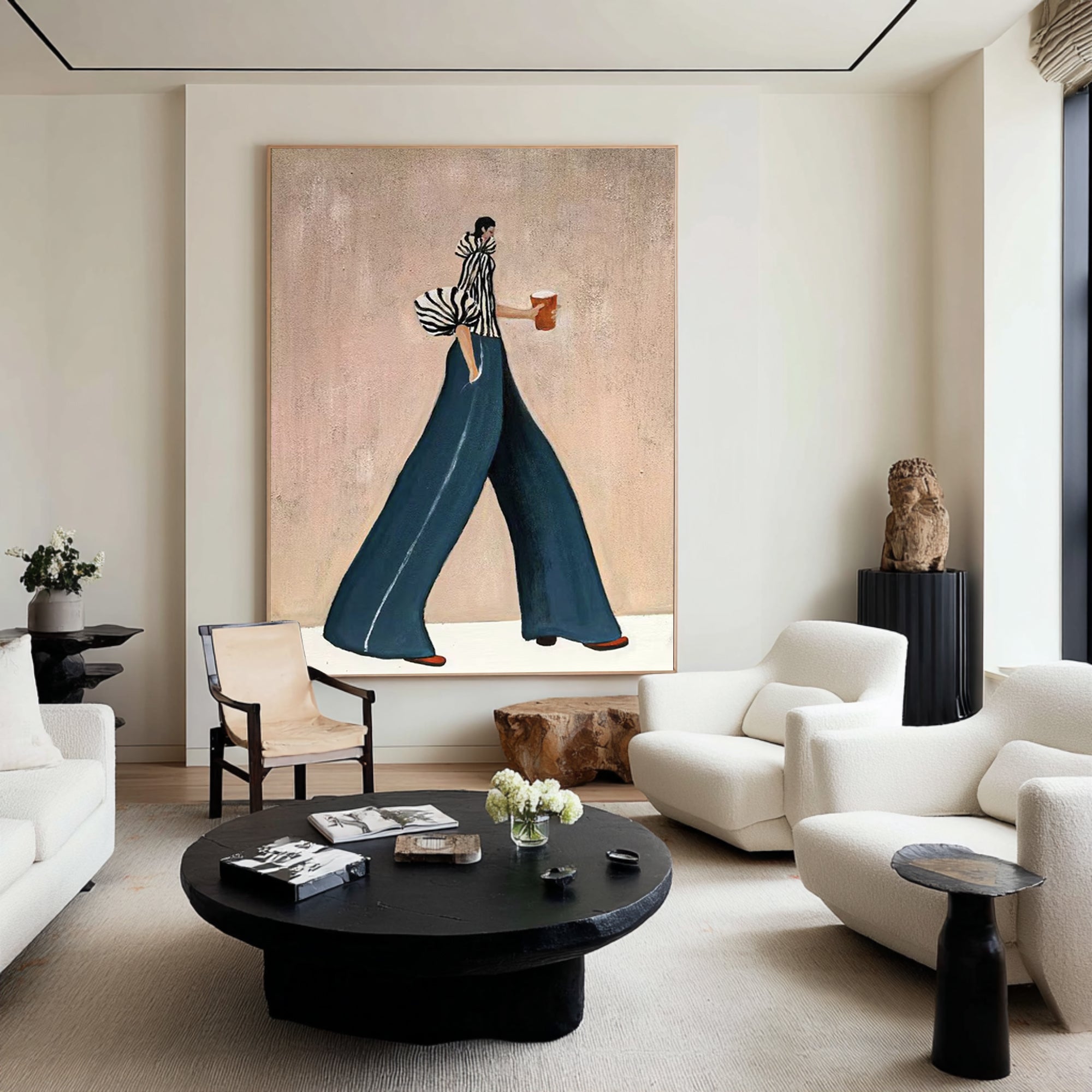 Large Abstract Woman Painting Contemporary Fashion Canvas Wall Decor