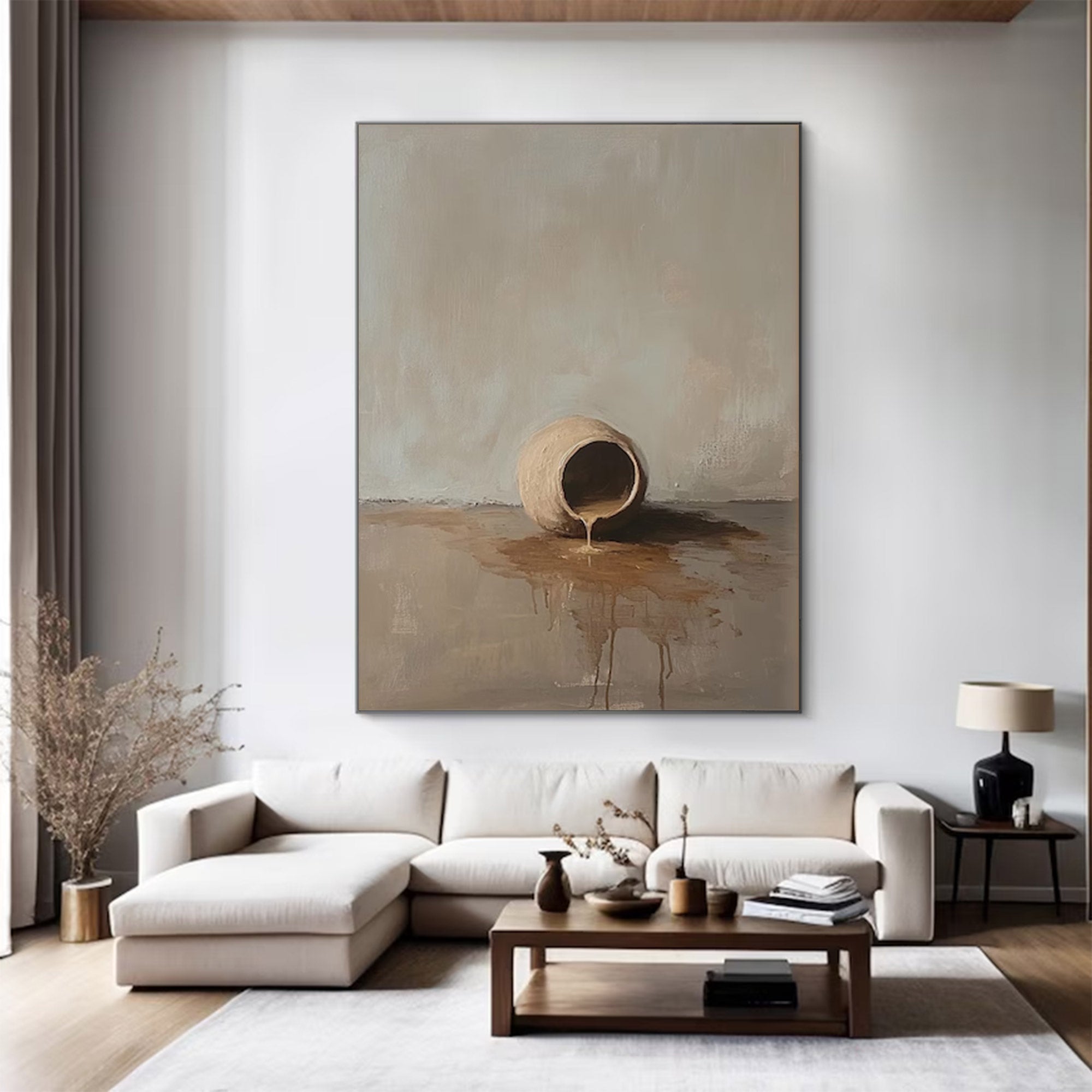 Large Neutral Still Life Painting | KelorArt #AG 140