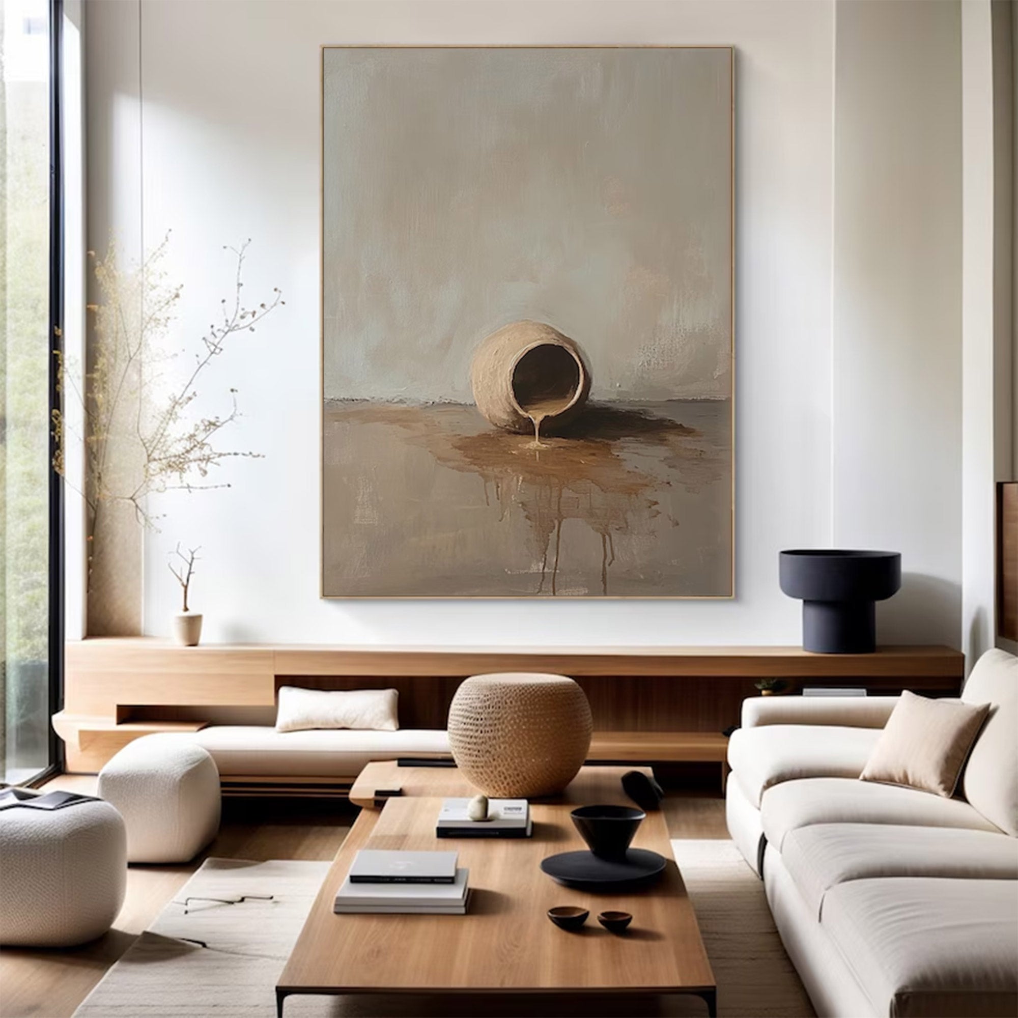 Large Neutral Still Life Painting | KelorArt #AG 140