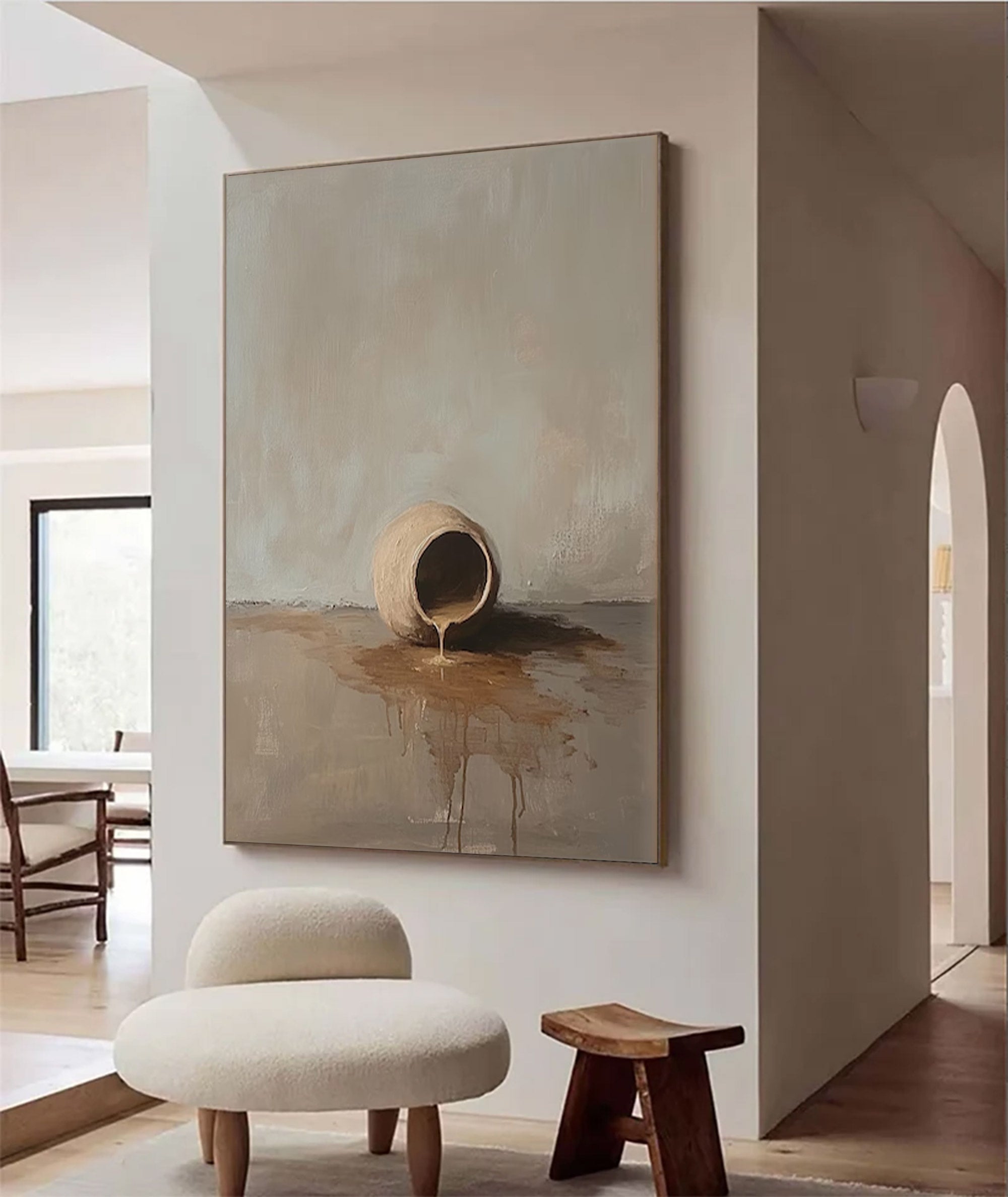 Large Neutral Still Life Painting | KelorArt #AG 140