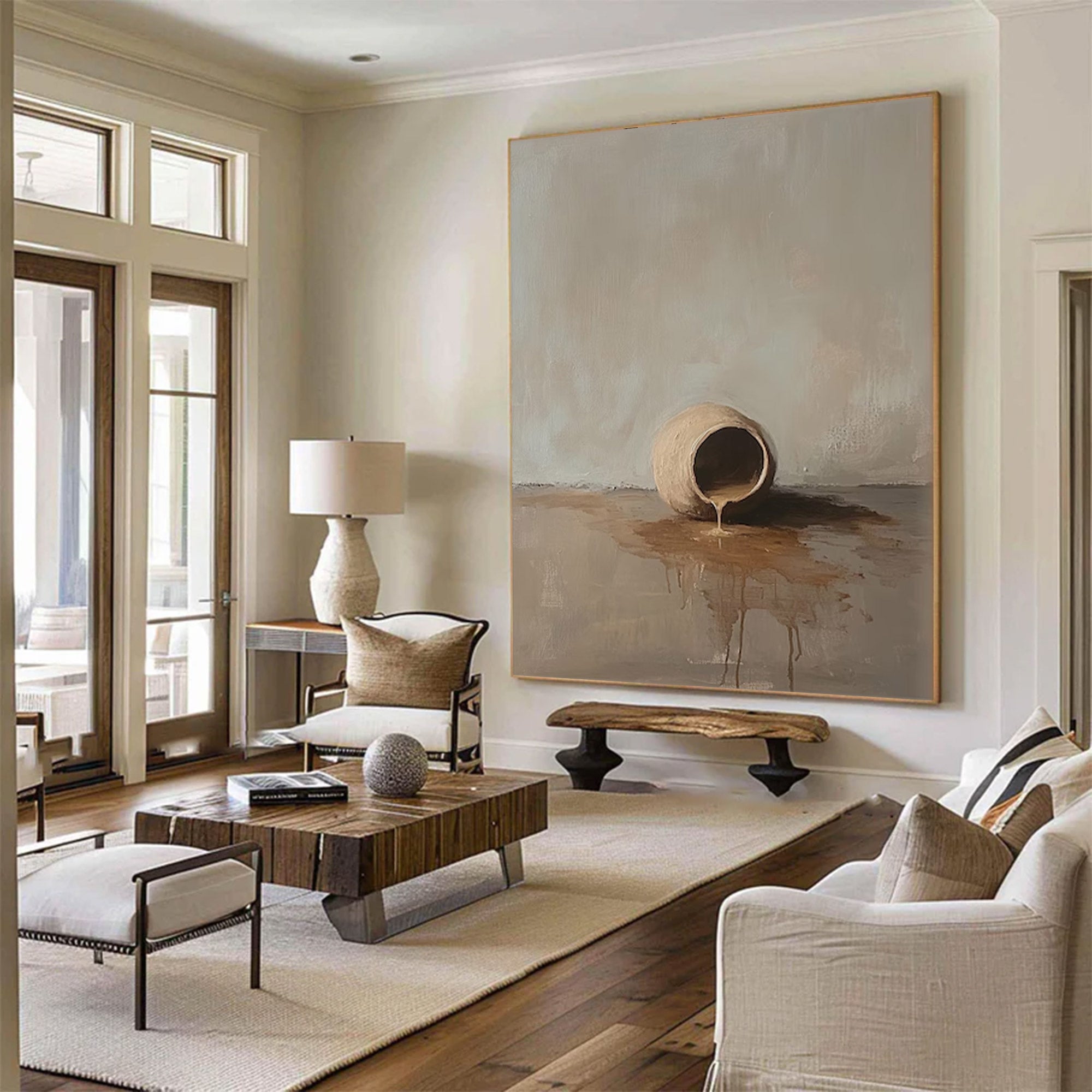 Large Neutral Still Life Painting | KelorArt #AG 140