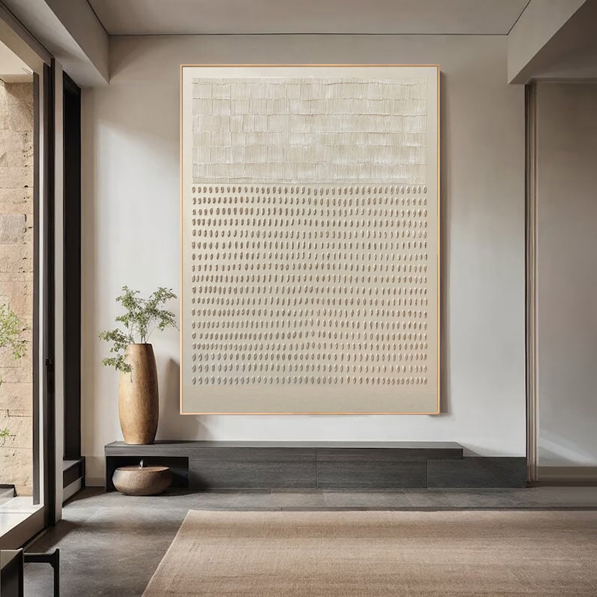 Minimalist Patterned Wall Decor Textured Beige Art #AG 047