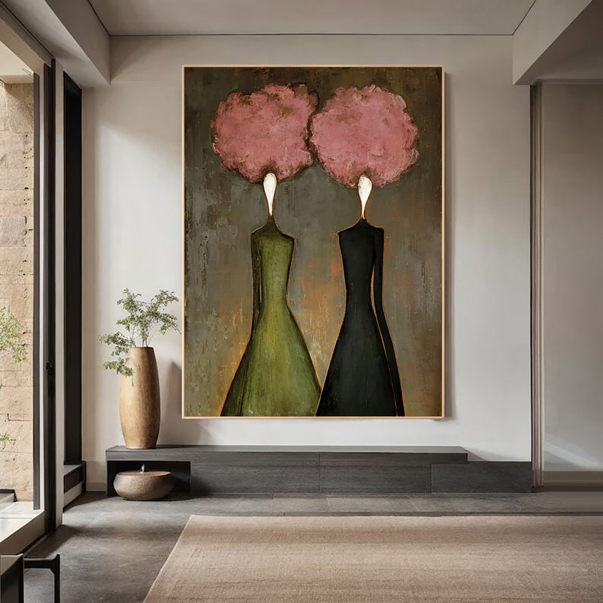 Abstract Women Oil Painting - Soft Contrast Wall Art | KelorArt