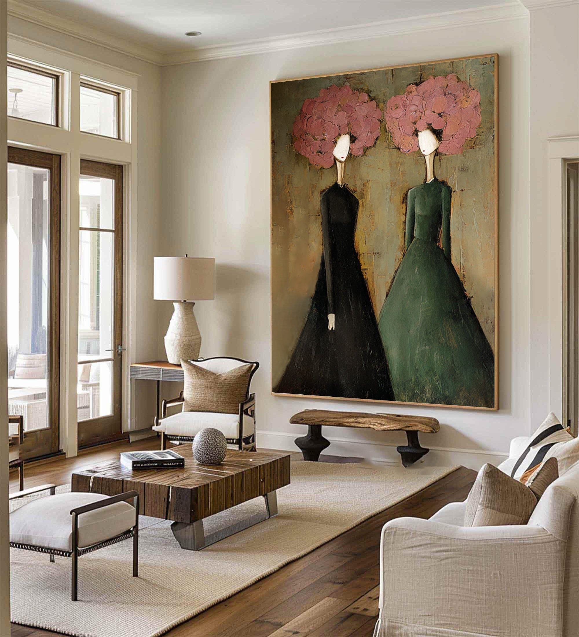 Abstract Figurative Oil Painting for Entry Hall Decor | KelorArt