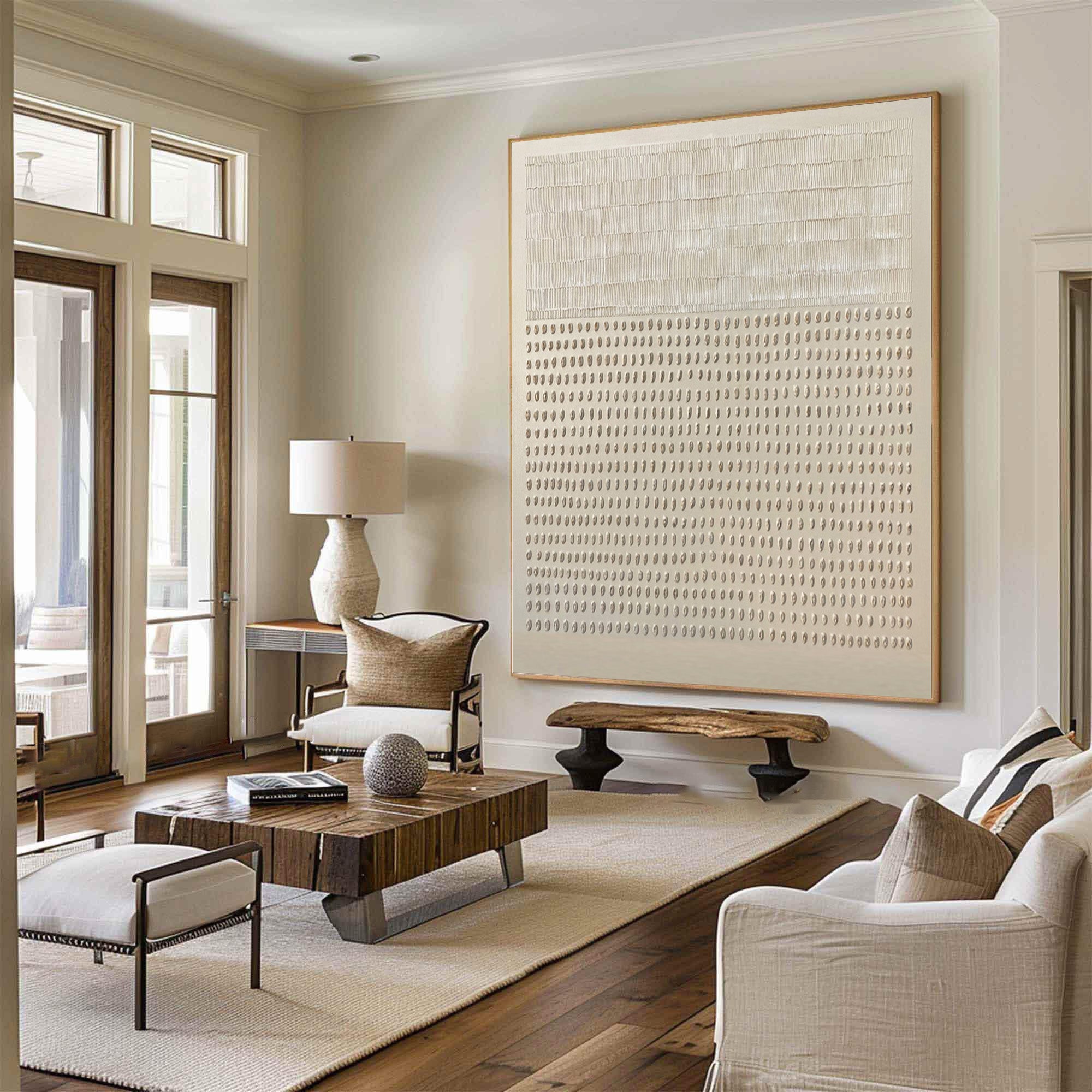 Minimalist Patterned Wall Decor Textured Beige Art #AG 047