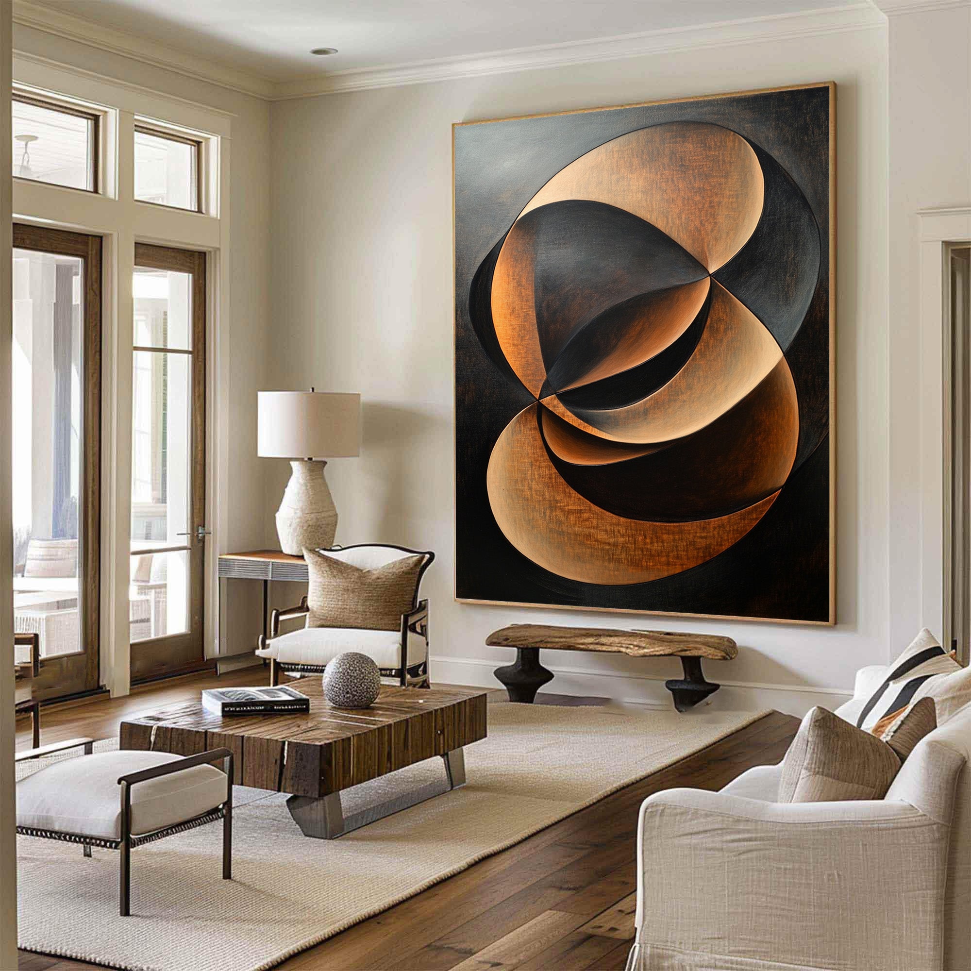 Abstract Expressionism Dark and Gold Textured Art #AG 096