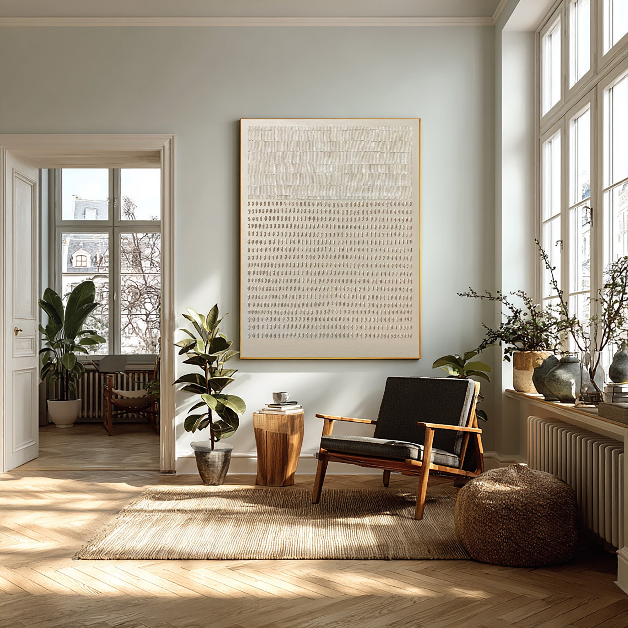 Minimalist Patterned Wall Decor Textured Beige Art #AG 047