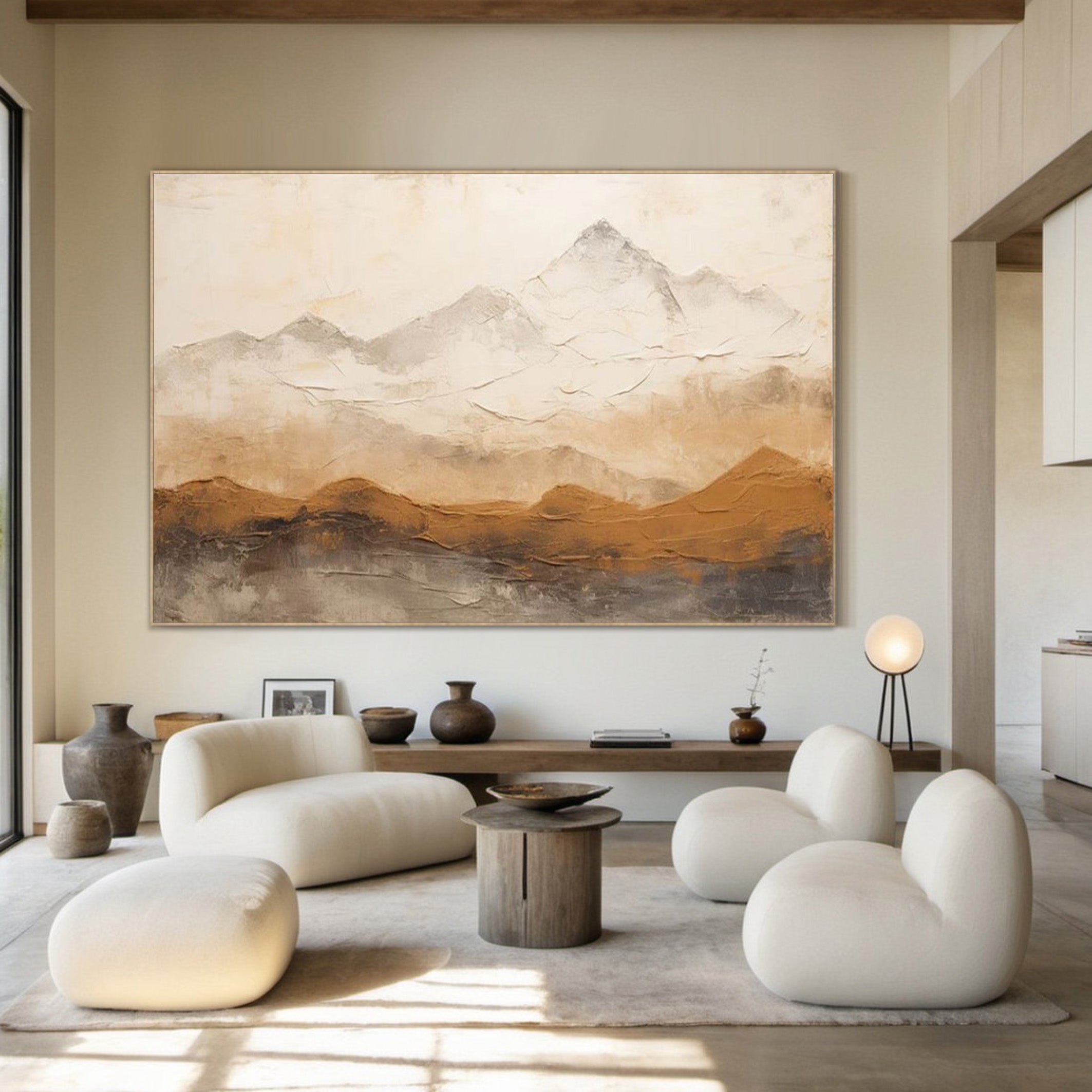 Mountain Whispers: Minimalist Landscape Wall Painting #MM514