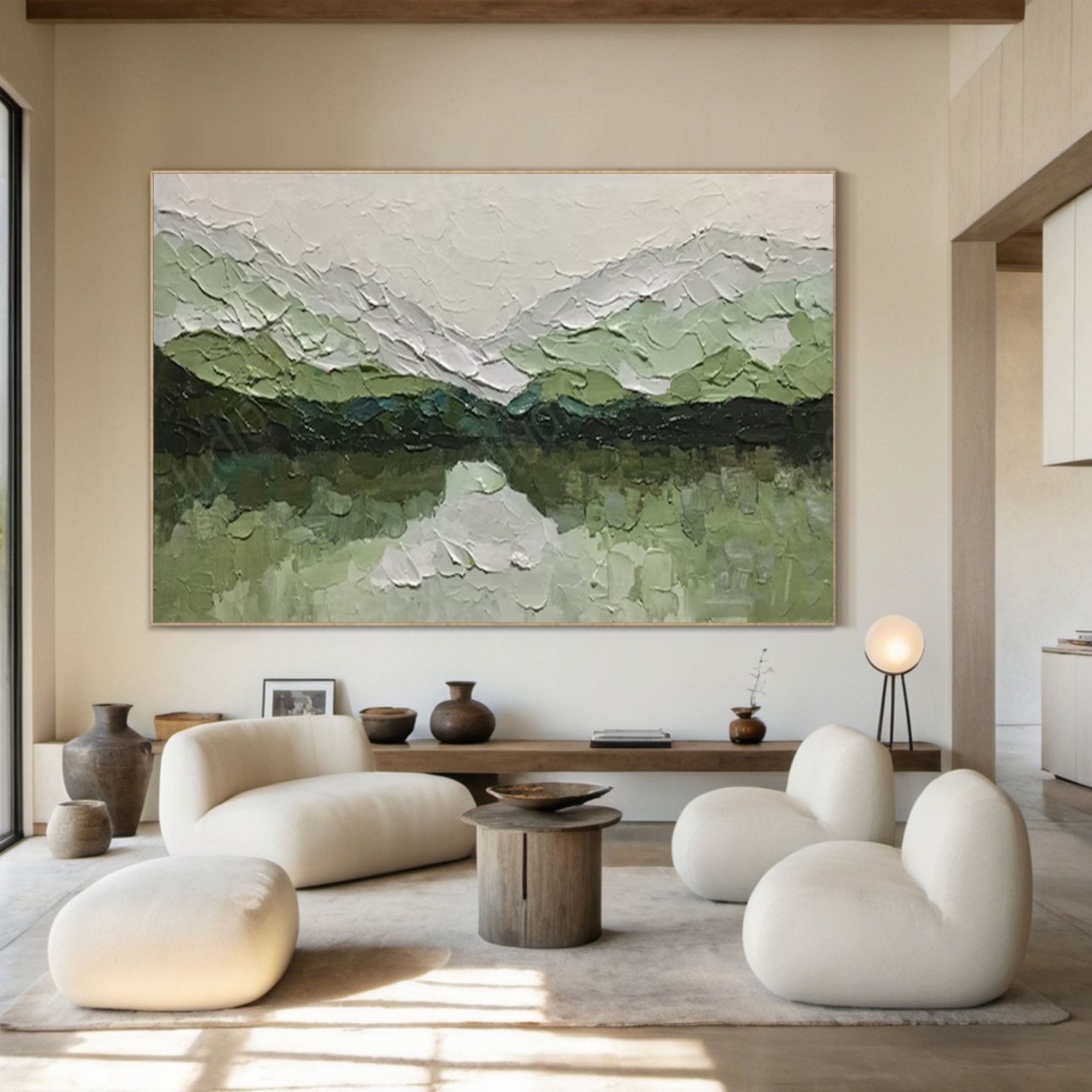 لوحة فنية لمناظر طبيعية خضراء محببة لديكور الحائط #AB051