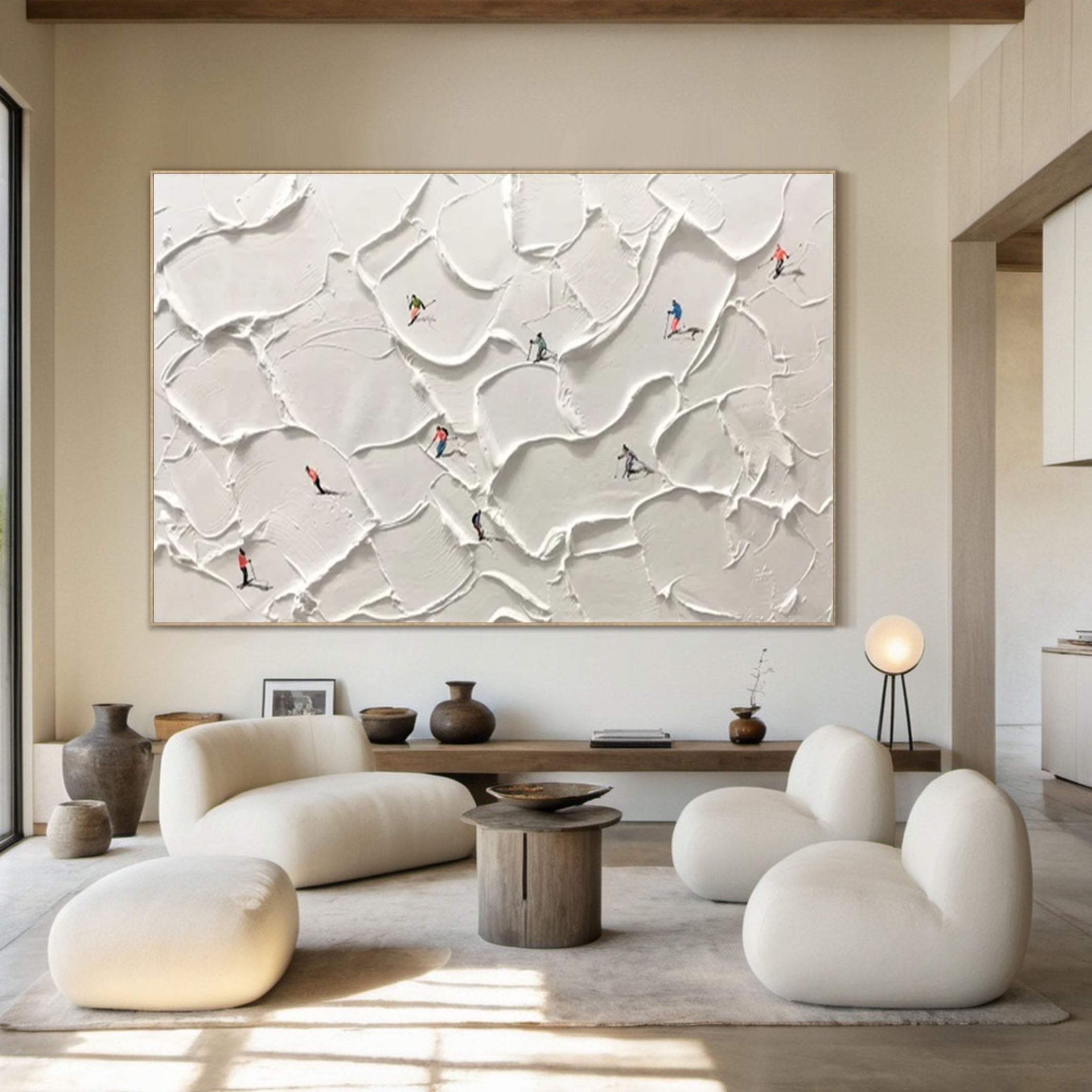 Vibrant Skiing Textured Artwork for Stylish Living Spaces #SPA008
