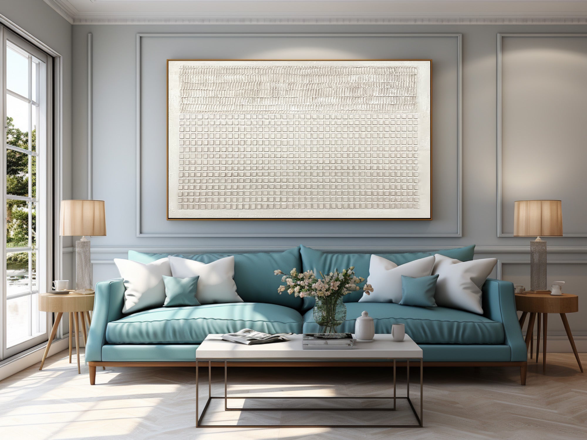Modern Minimalist Relief Painting - Oversized Wall Decor #AG 029