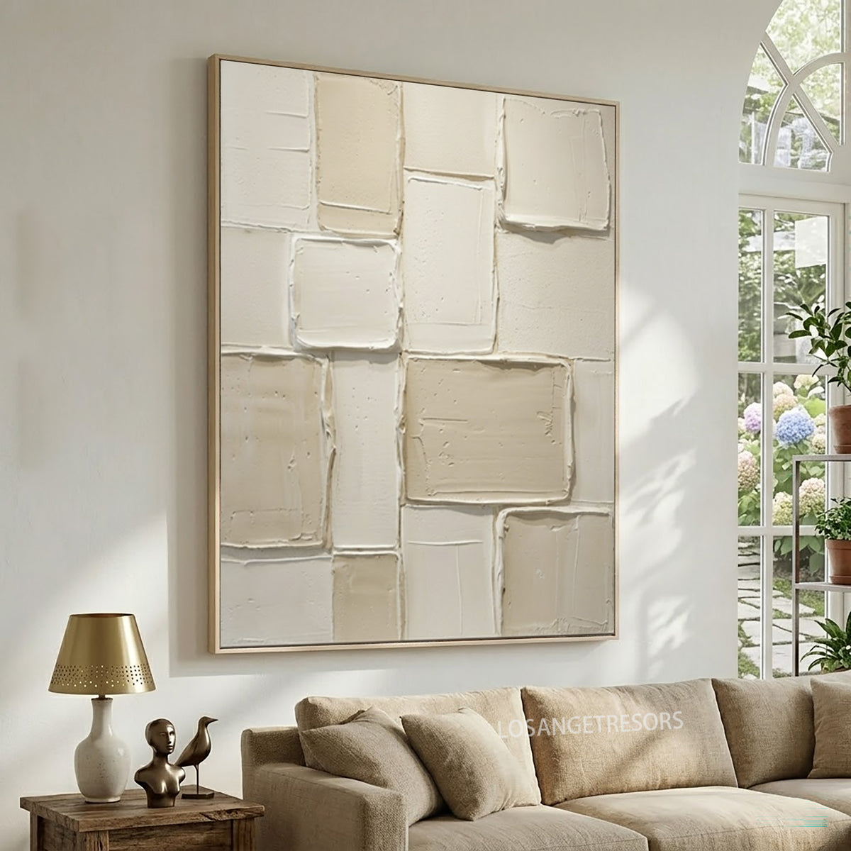 Large Organic Modern Textured Relief Wall Art Ivory Cream Abstract Painting Neutral Contemporary Home Decor