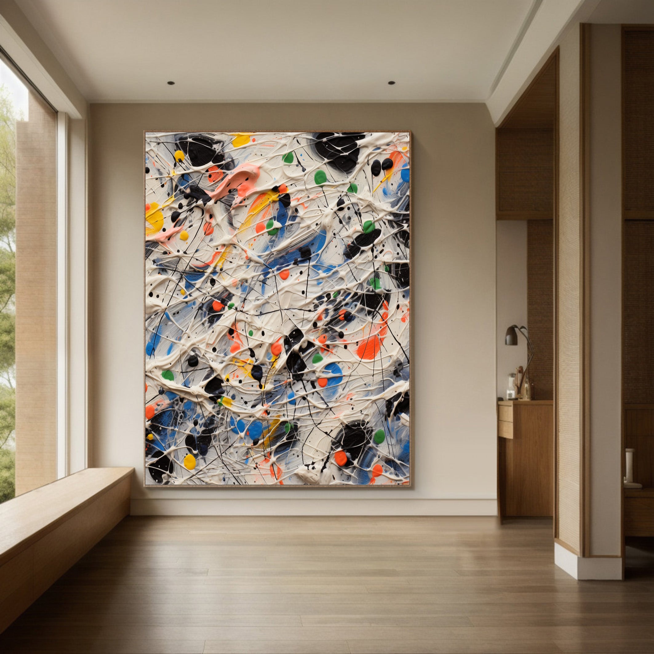 Explosion of Color: Dynamic Abstract, Bold Splatter Painting #MM522