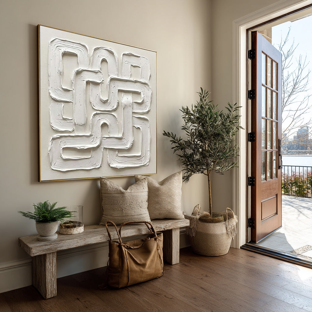 Large Endless Loop Wall Art Contemporary Architectural Canvas Painting