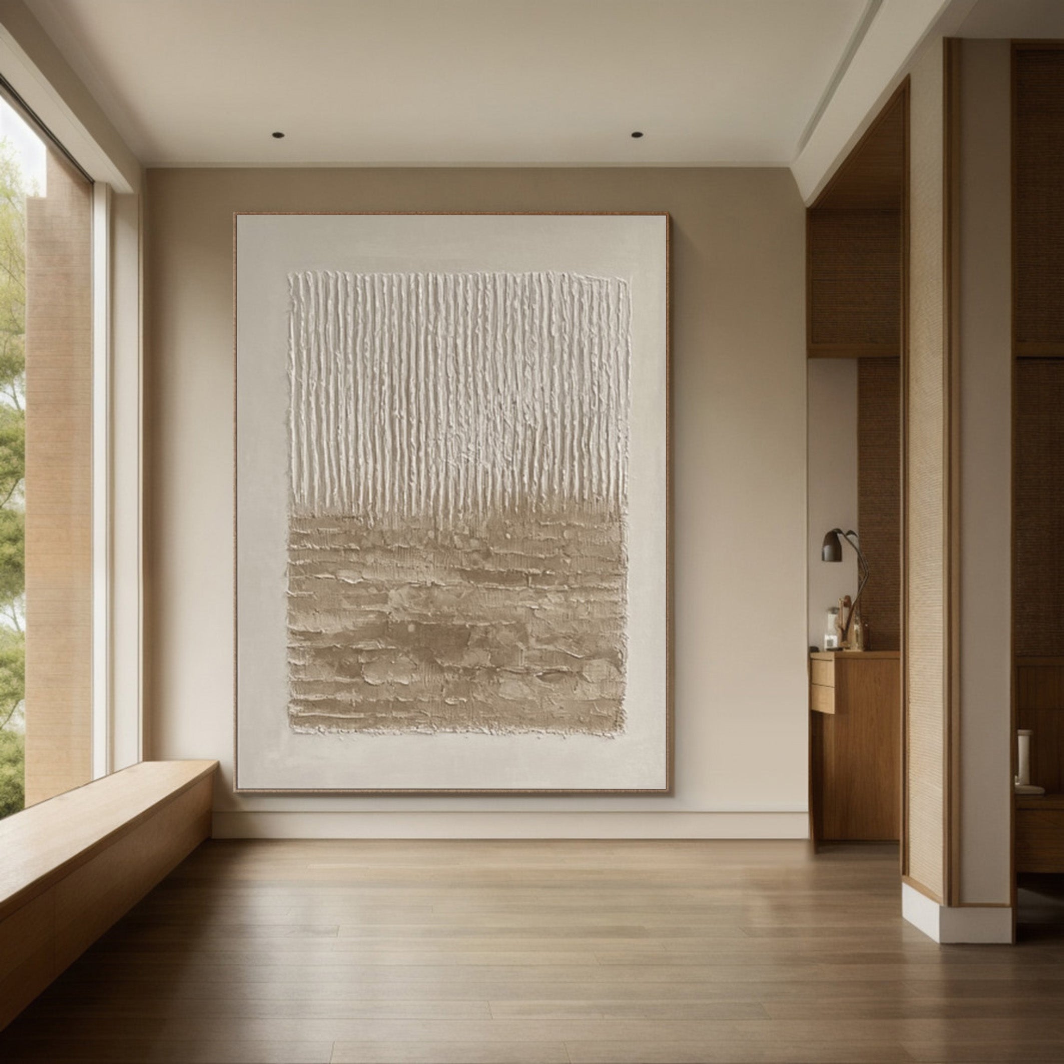Wabi Sabi Textured Neutral Art with Earthy Horizontal Ground #MM562