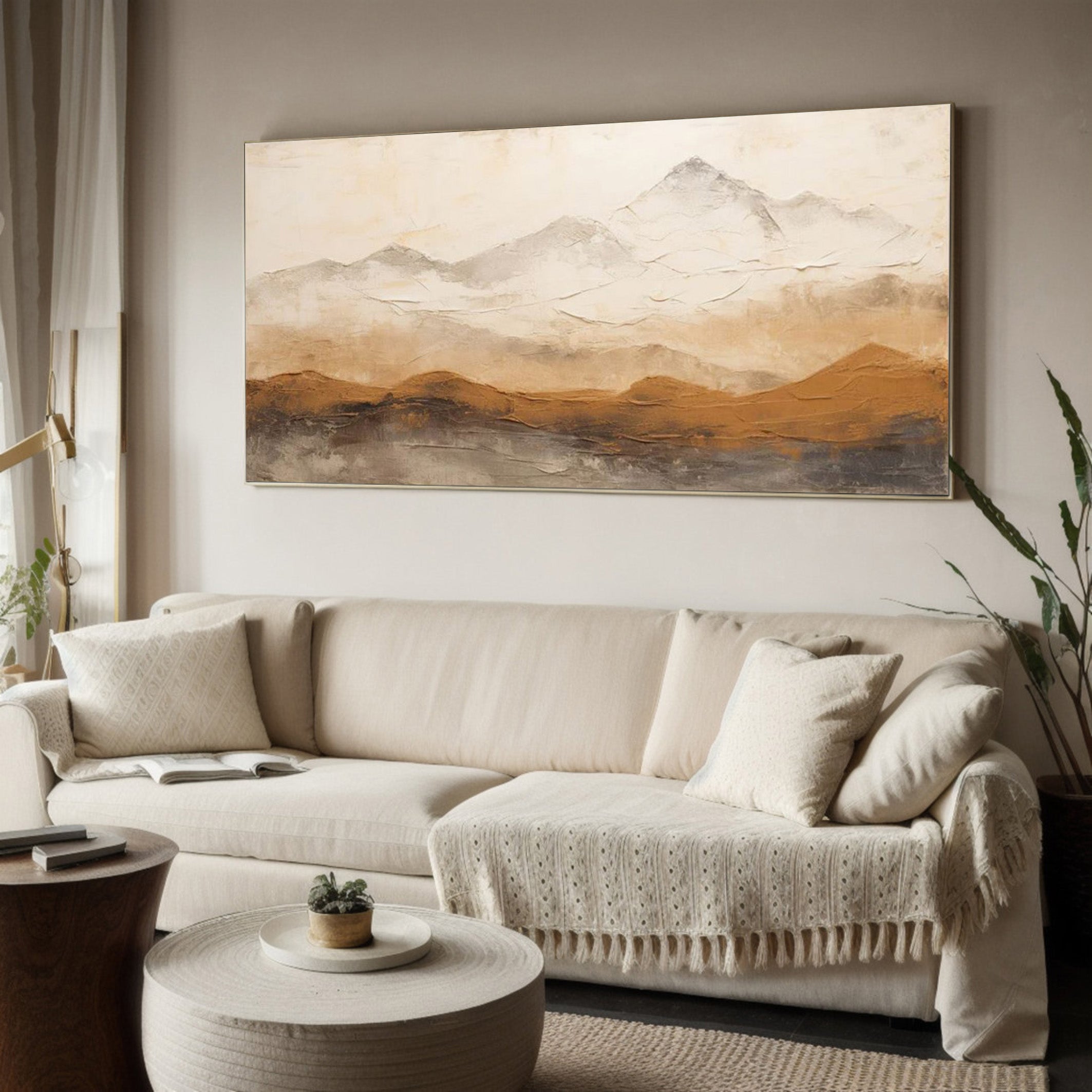 Mountain Whispers: Minimalist Landscape Wall Painting #MM514