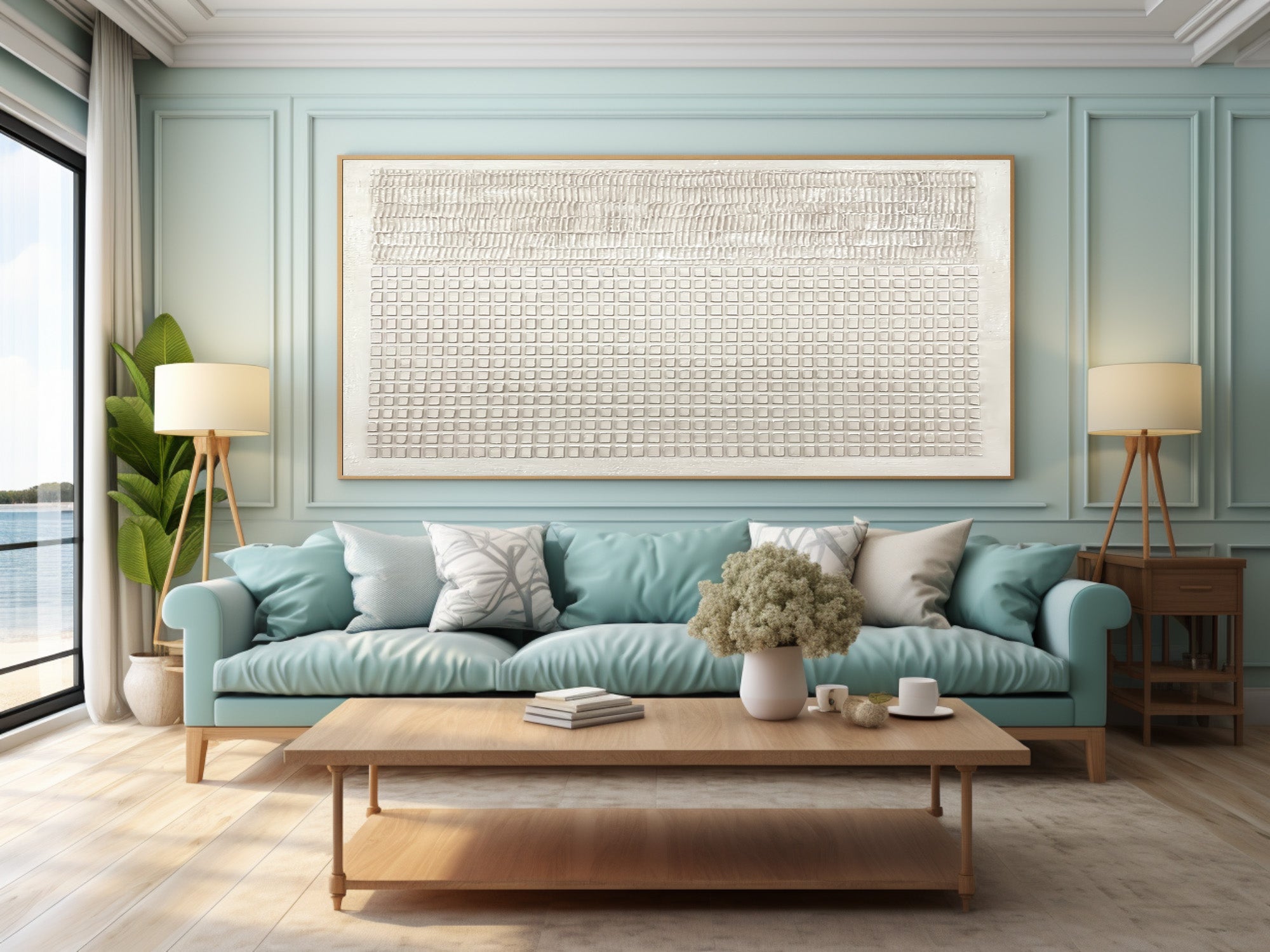 Modern Minimalist Relief Painting - Oversized Wall Decor #AG 029