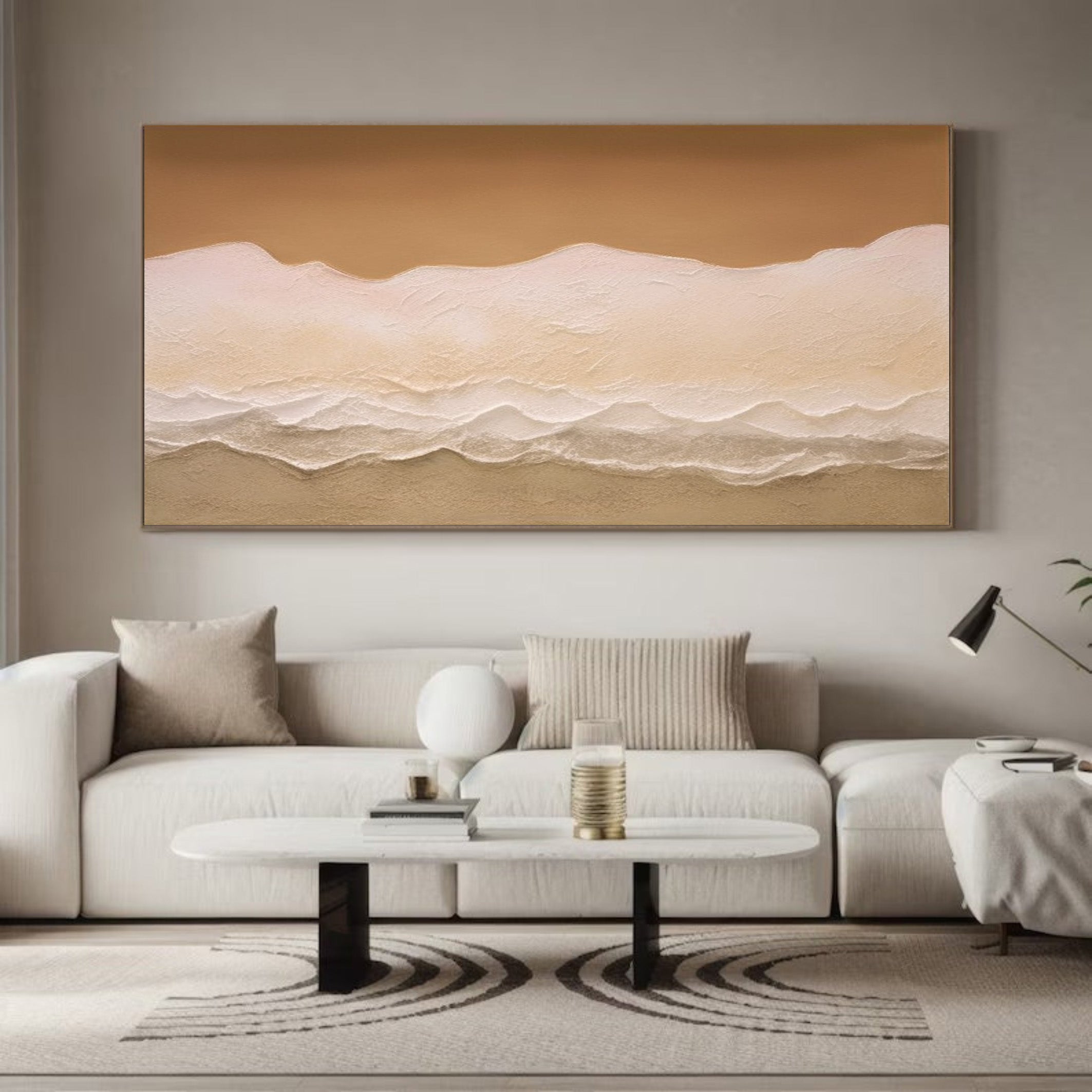 Desert Dune Serenity: Modern Landscape, Textured Neutral Art #MM533