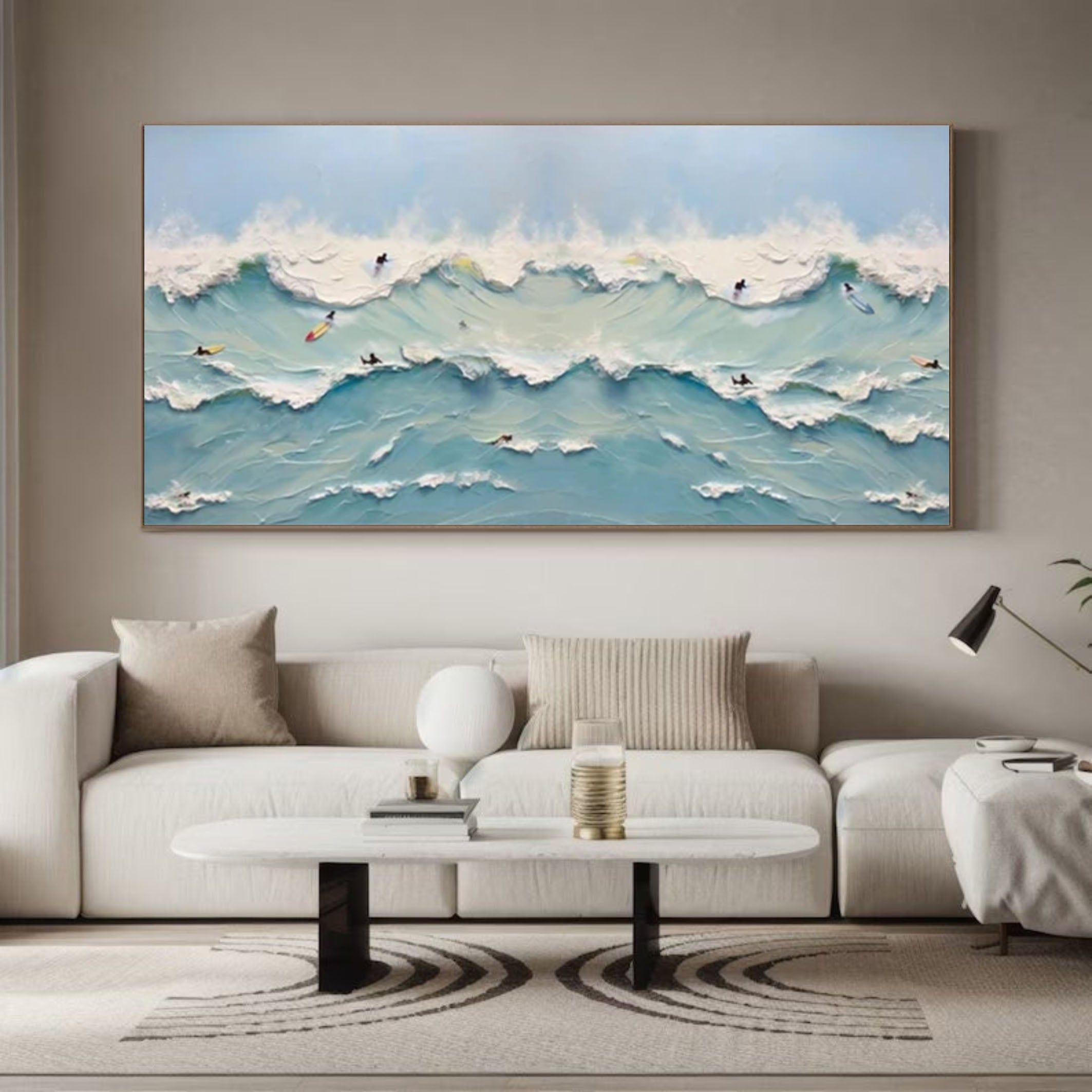 Surfer Ocean Wave Canvas Vibrant Coastal Wall Art for Room Decor #OP064