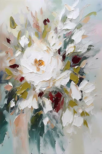 Large White Flower Canvas Art | KelorArt #AG 108