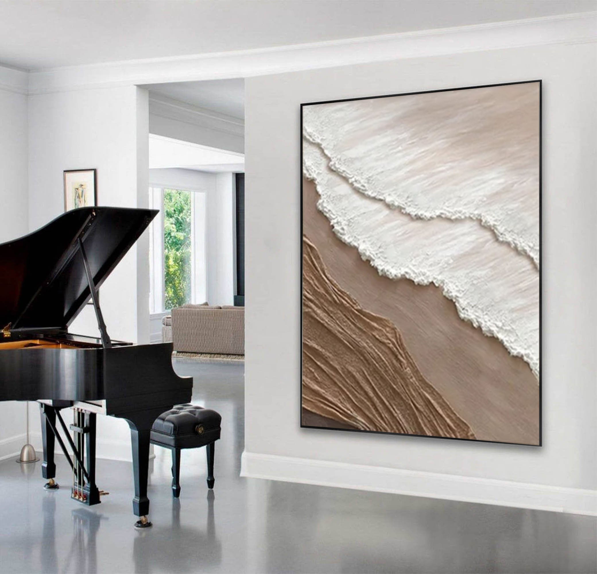 ديكور حائط محايد بمنظر شاطئي مصنوع يدويًا #OP057