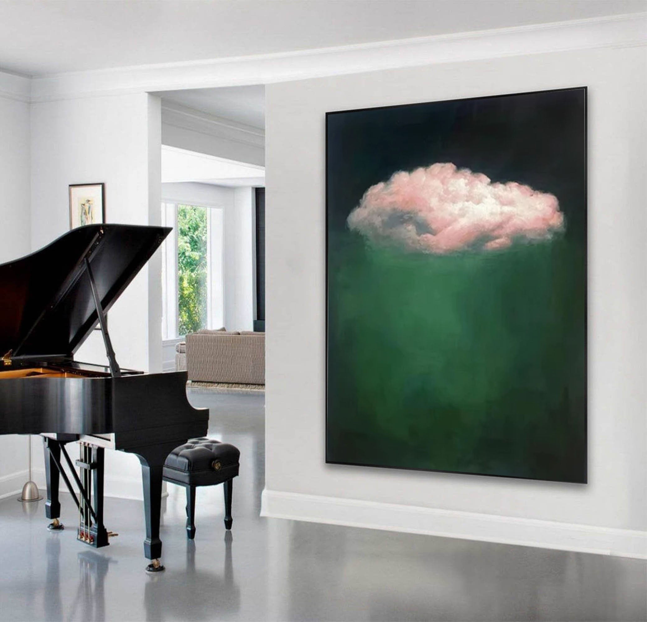 Dreamy Green Cloud Art for Living Room Decor #SP008