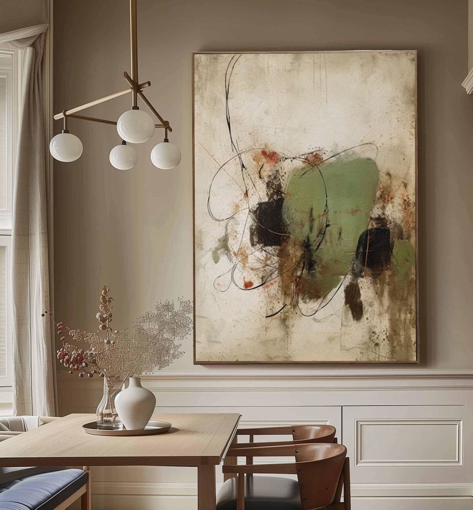 Contemporary Earth-Toned Abstract Painting #AB042