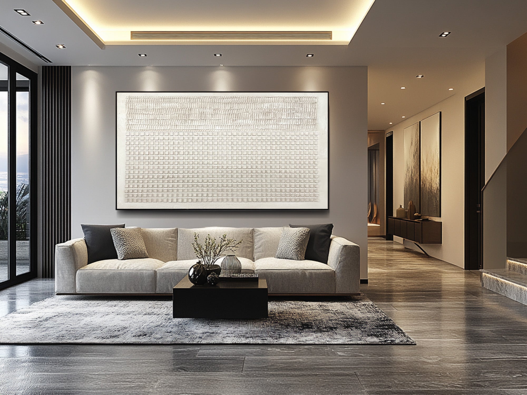 Modern Minimalist Relief Painting - Oversized Wall Decor #AG 029