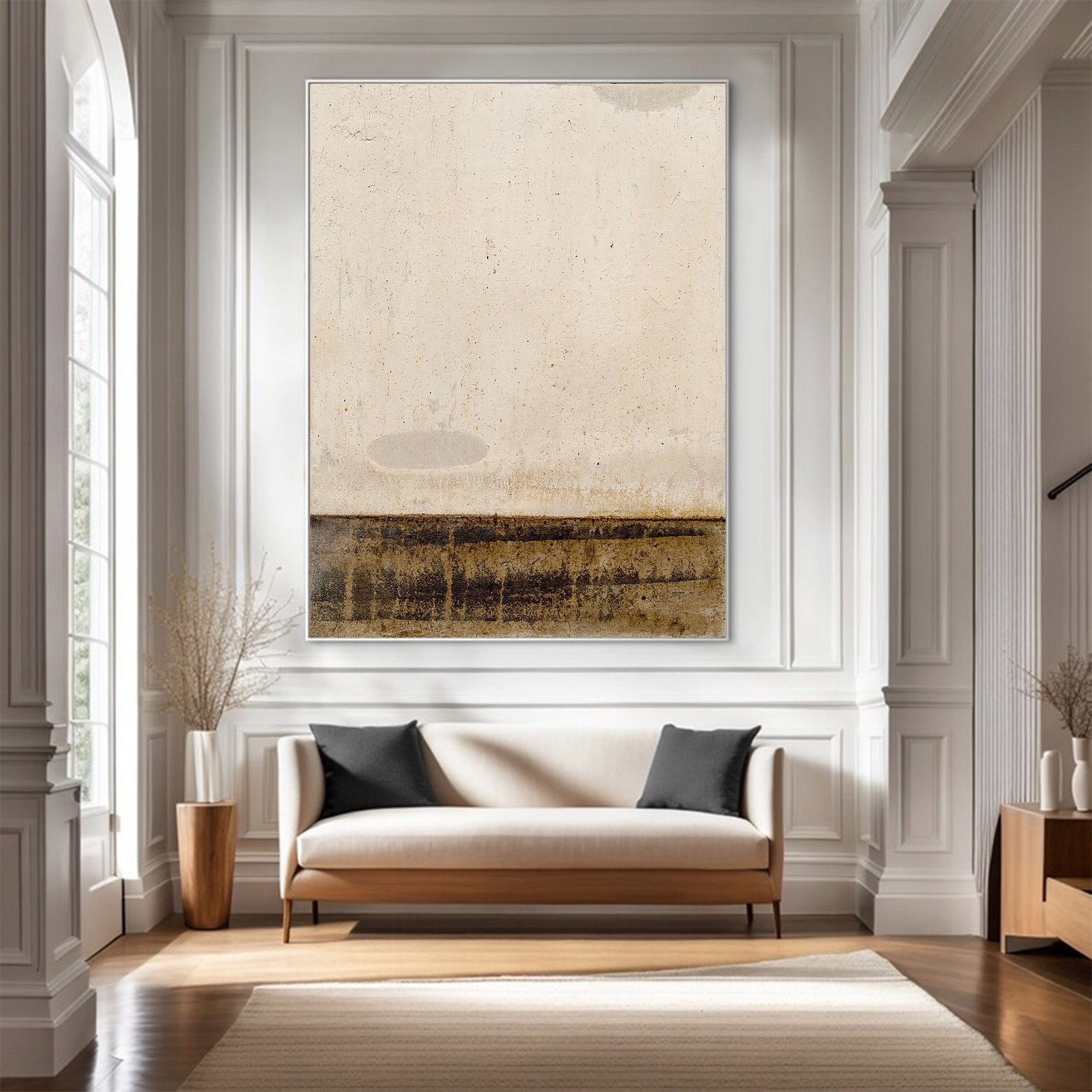 Large Textured Abstract Art Beige | KelorArt #AG 109