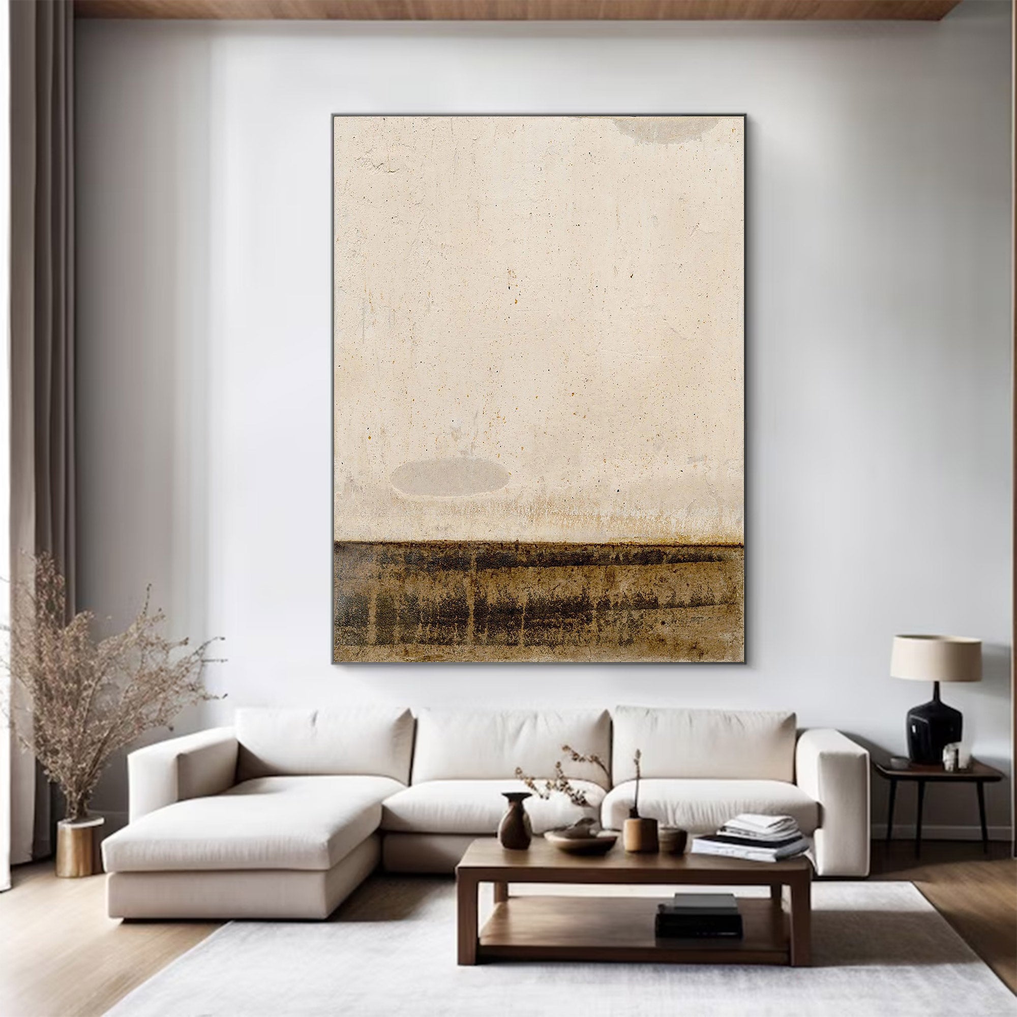 Large Textured Abstract Art Beige | KelorArt #AG 109