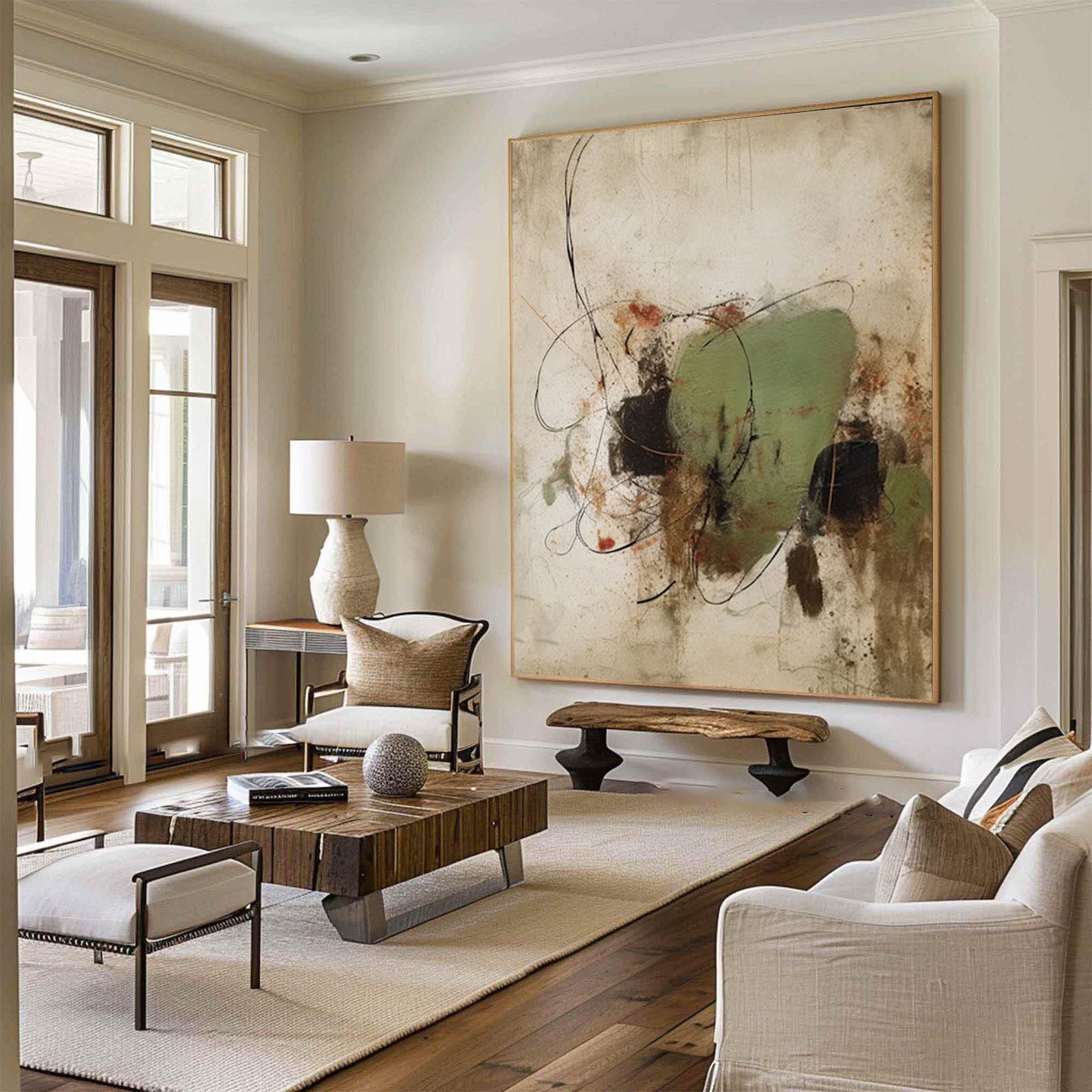 Contemporary Earth-Toned Abstract Painting #AB042