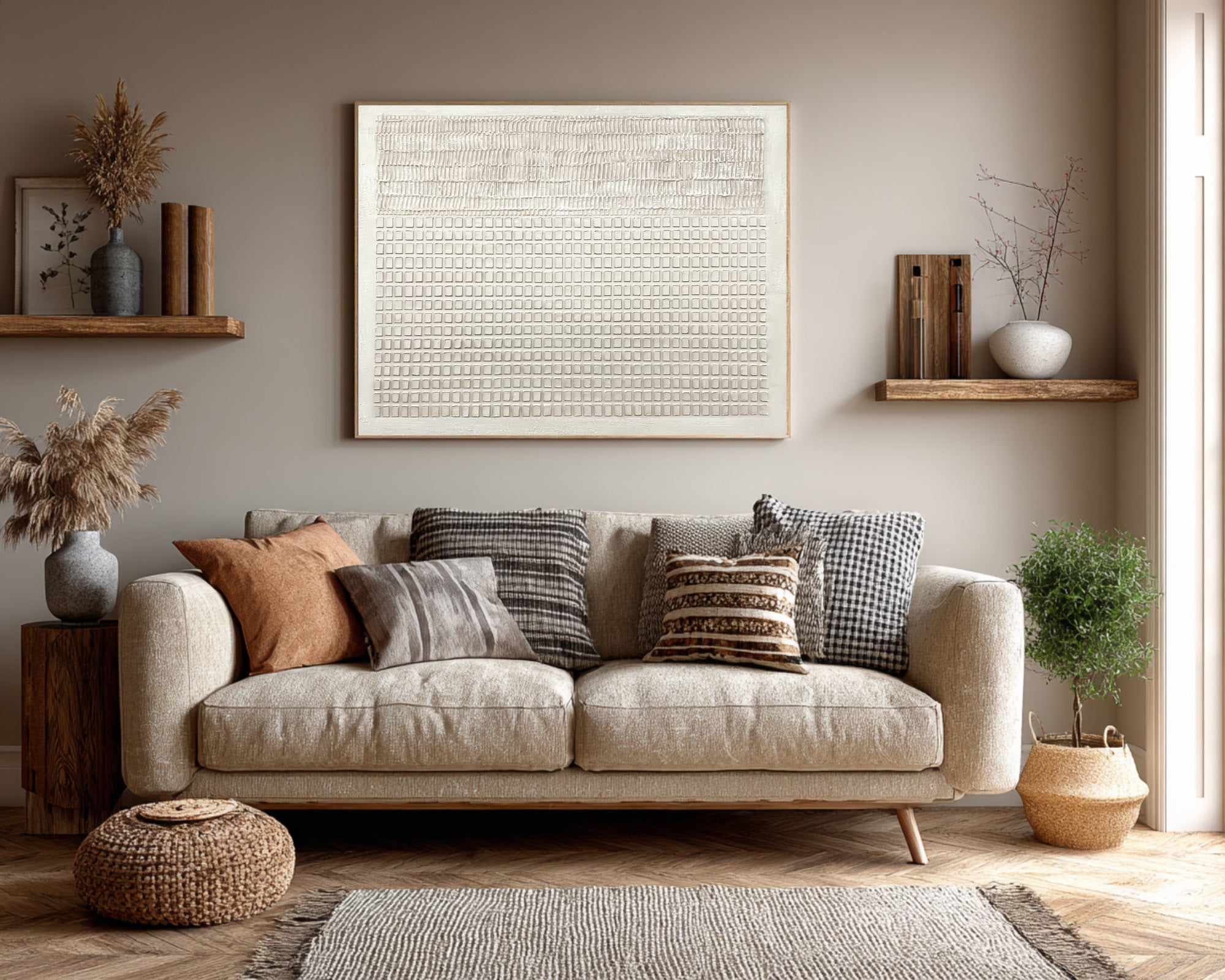 Modern Minimalist Relief Painting - Oversized Wall Decor #AG 029