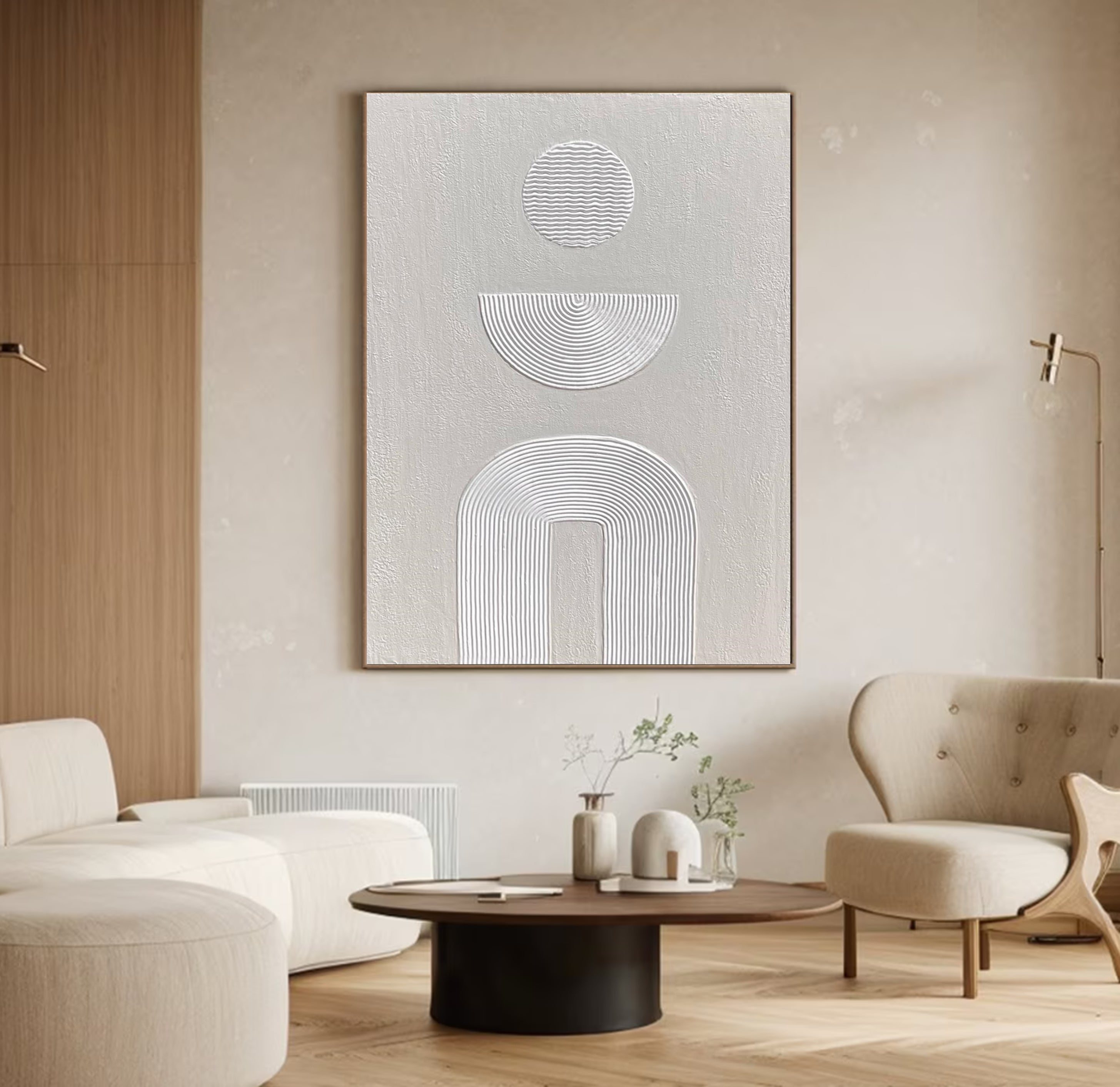 لوحة فنية هندسية أنيقة من القماش بتصميم بسيط للمنازل العصرية #MM005