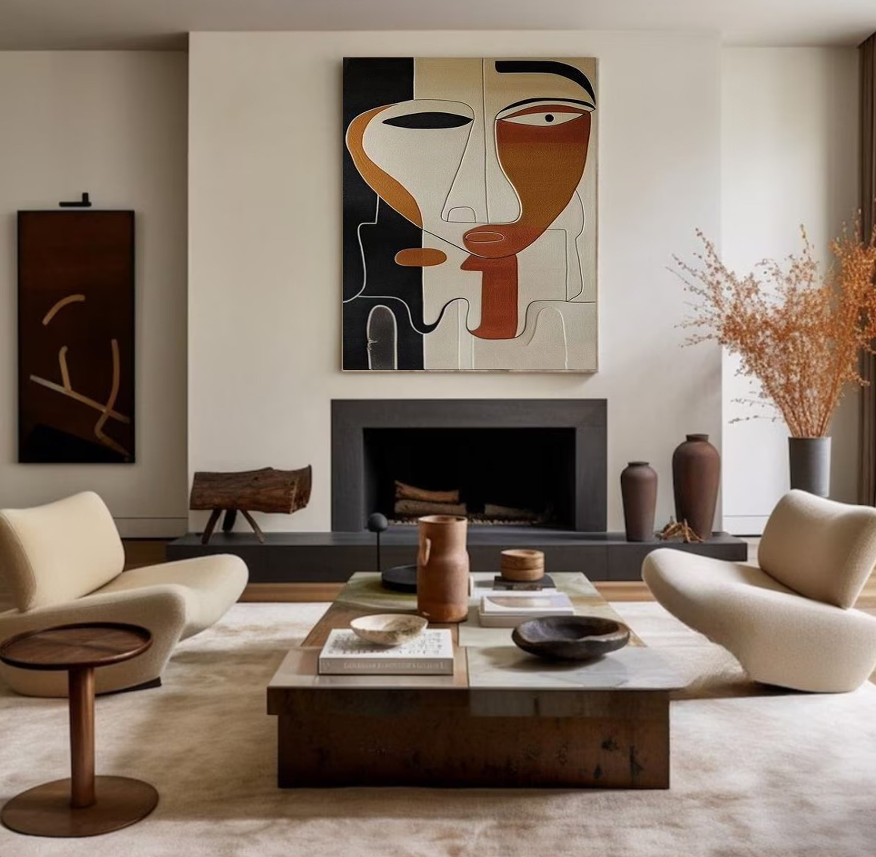 Handcrafted Abstract Face Portrait Oil Painting #HF002