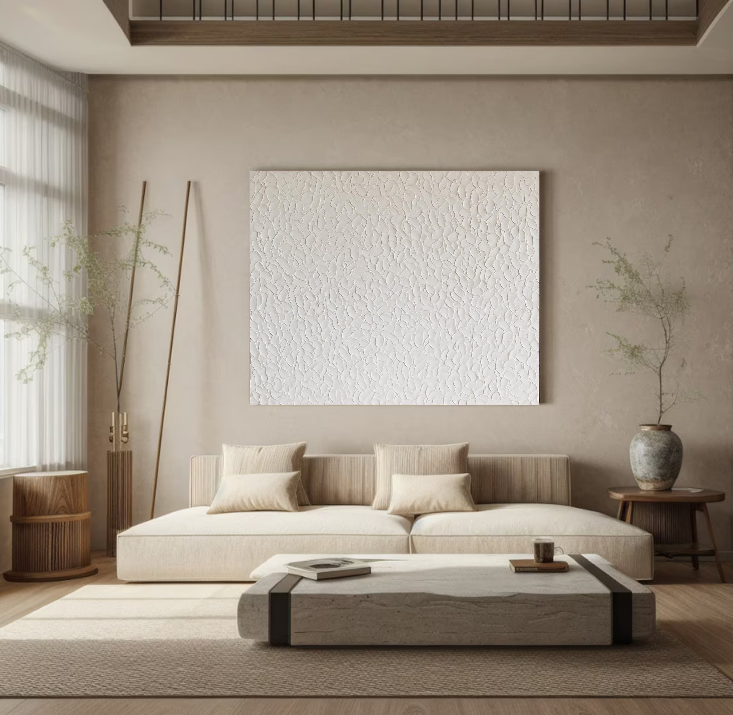 لوحة فنية أنيقة وعصرية من القماش بنقش هندسي #MM042