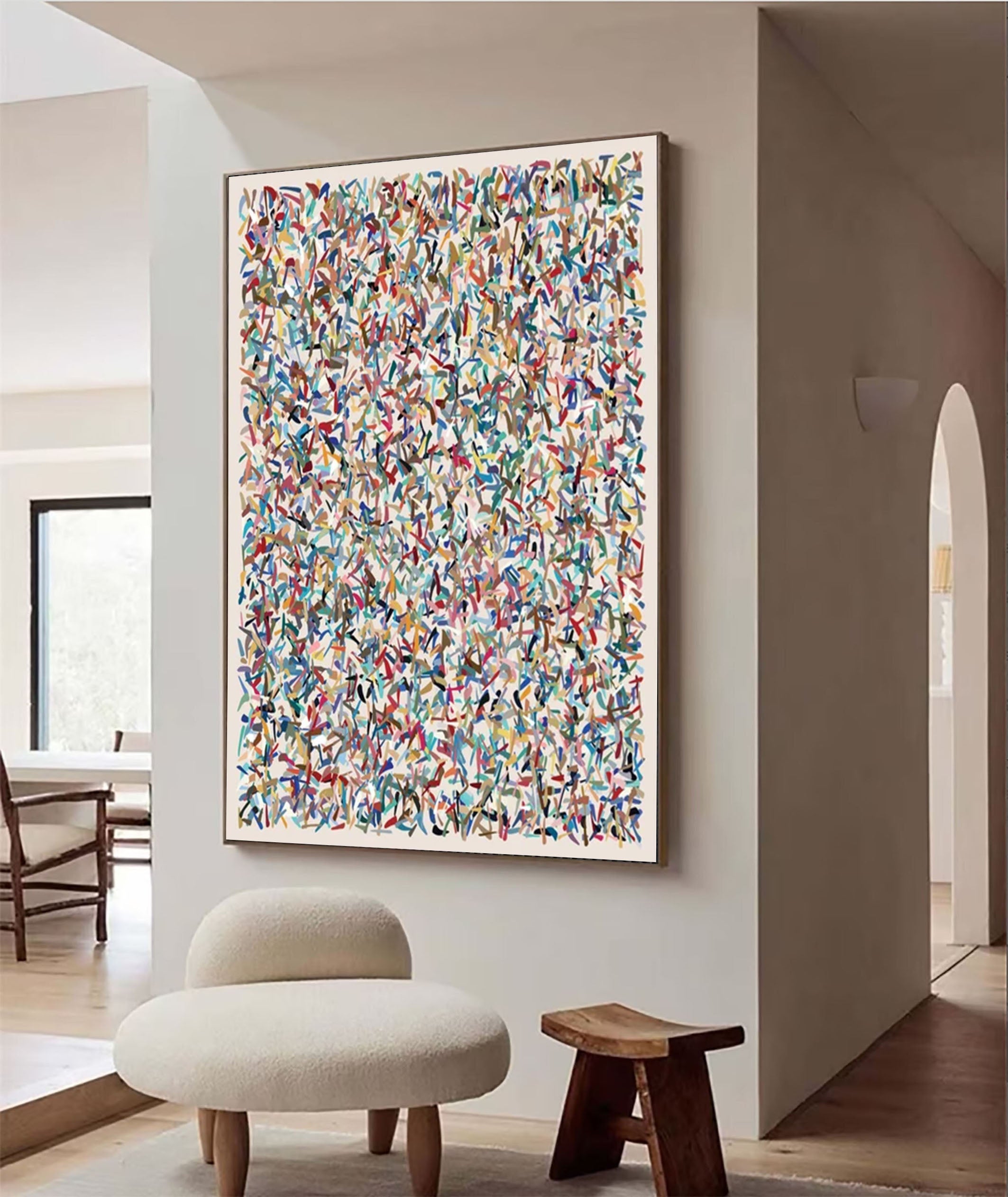 Colorful Abstract Painting Modern Art for Interior Design #AB048